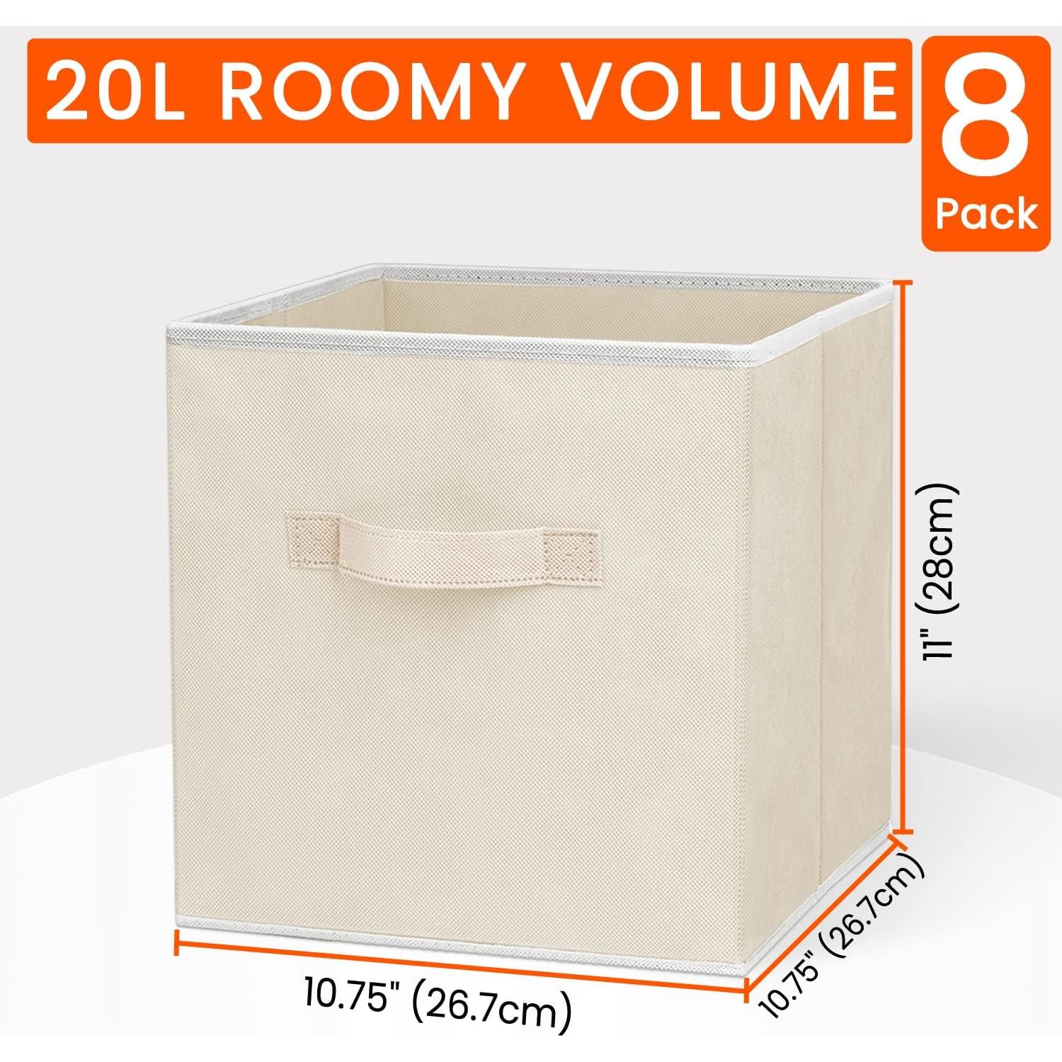 Cubes de Almacenamiento Criusia 28 cm - 8 Pack Beige Plegables