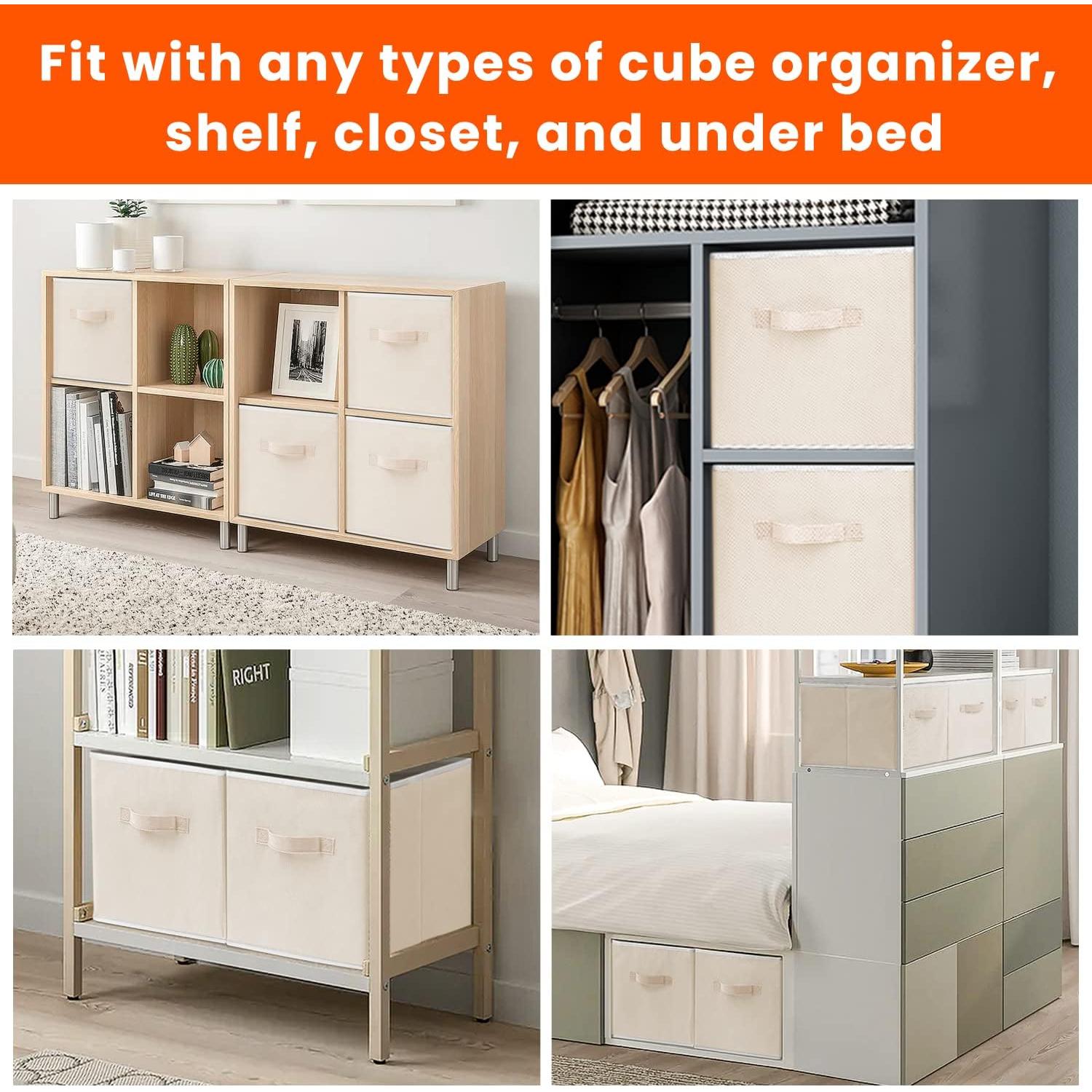 Cubes de Almacenamiento Criusia 28 cm - 8 Pack Beige Plegables