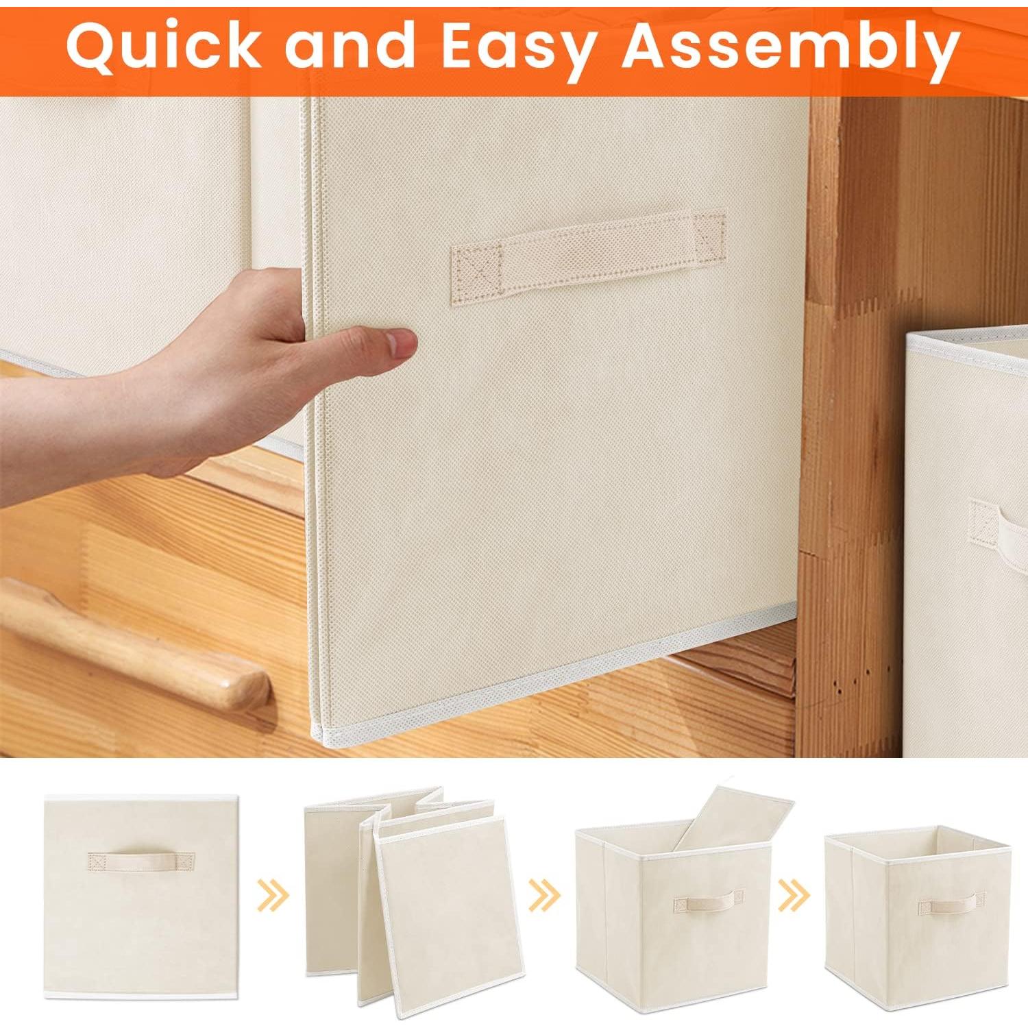 Cubes de Almacenamiento Criusia 28 cm - 8 Pack Beige Plegables