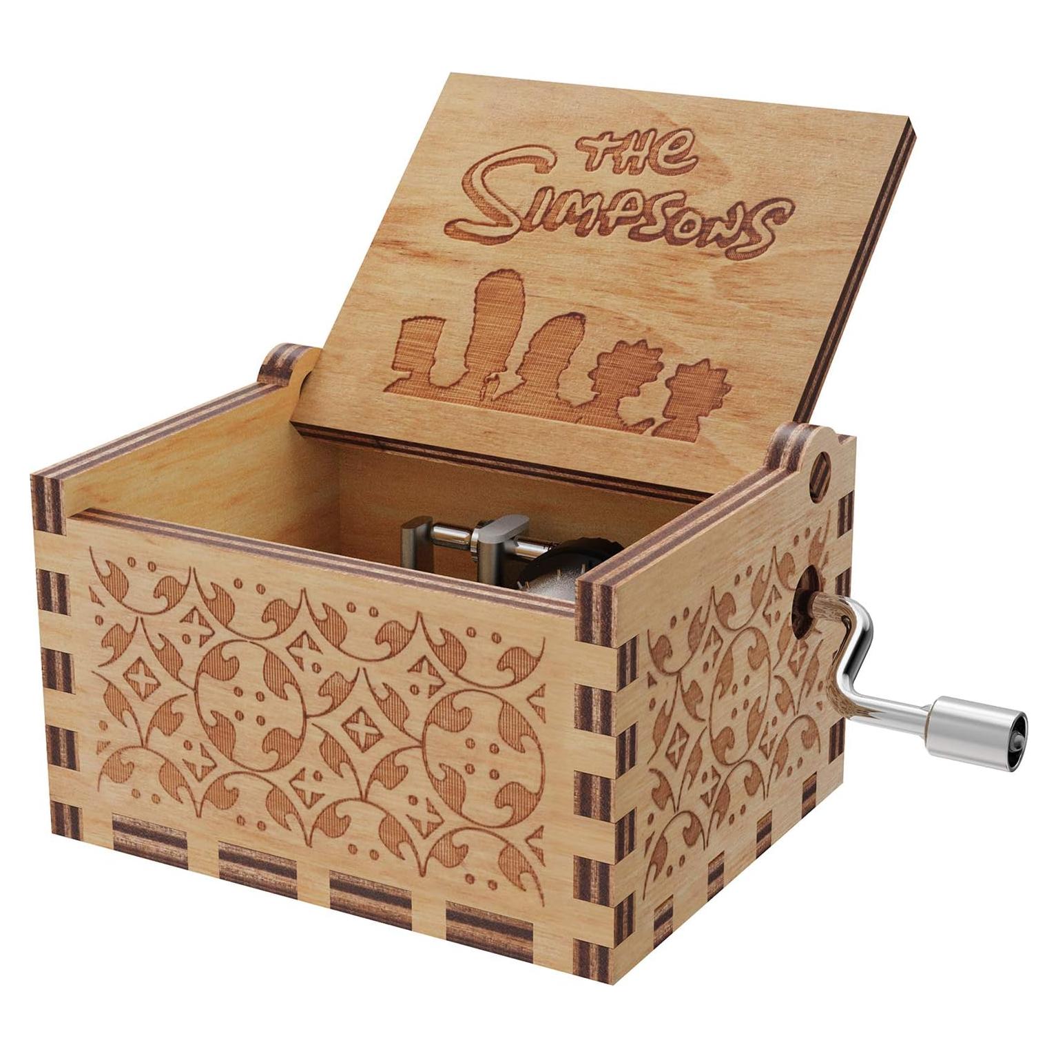 Caja de Música Los Simpsons Huntmic 18 Tonos Madera Manual