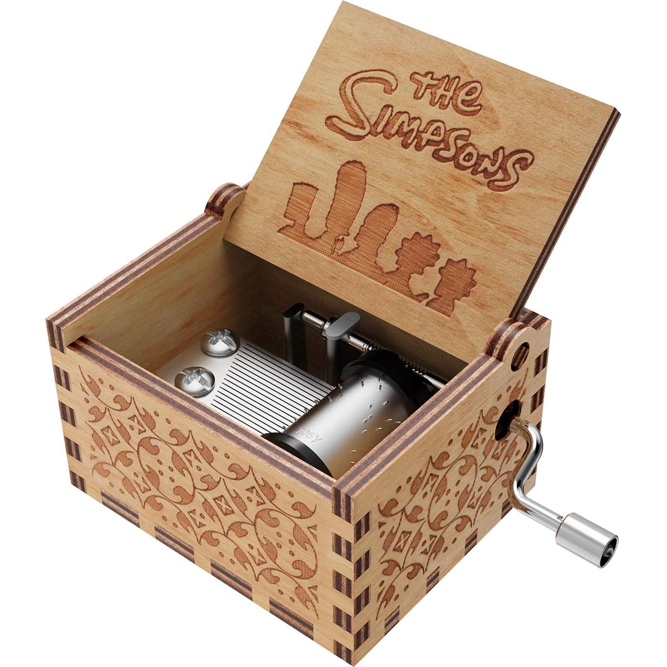 Caja de Música Los Simpsons Huntmic 18 Tonos Madera Manual