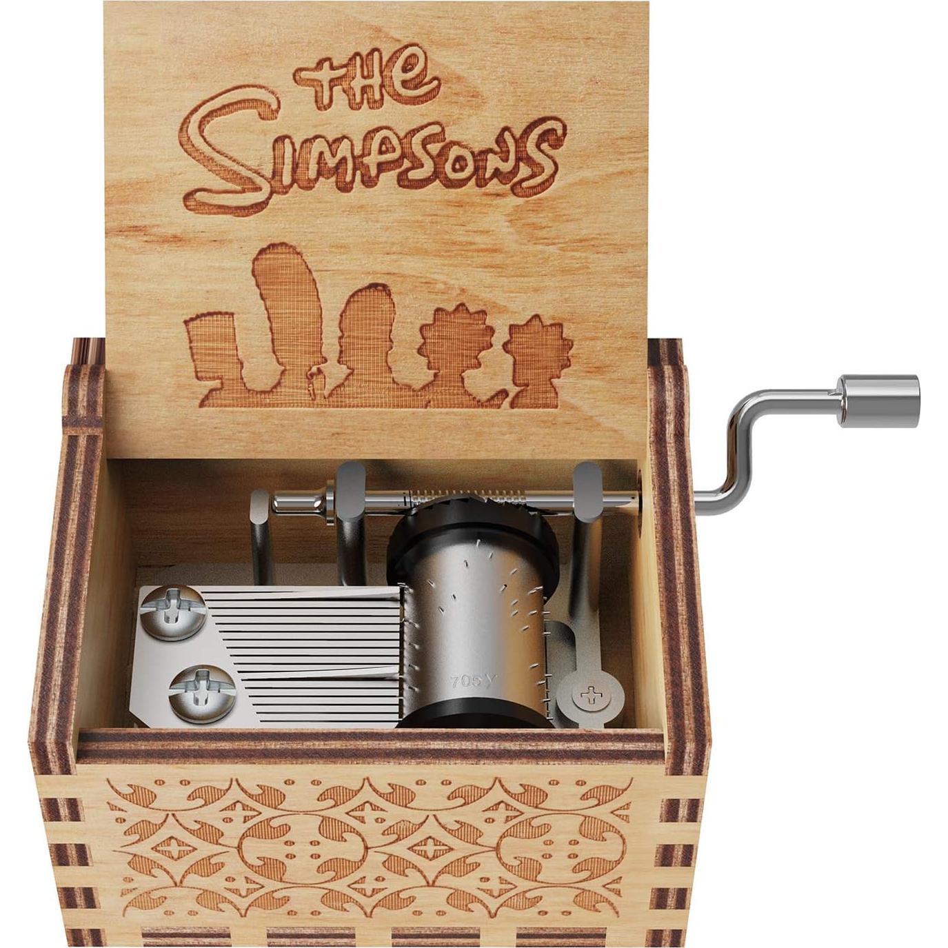 Caja de Música Los Simpsons Huntmic 18 Tonos Madera Manual