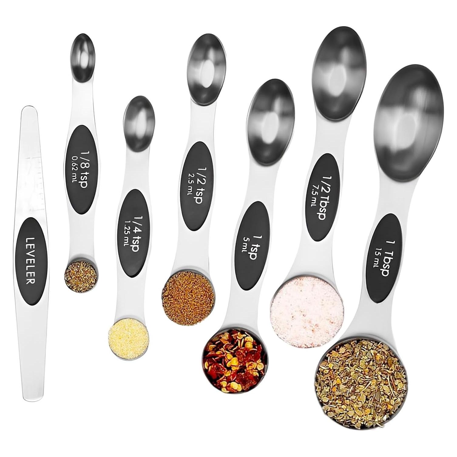Juego de Cucharas Medidoras Magnéticas SHIKORI Acero Inoxidable 7 Pcs
