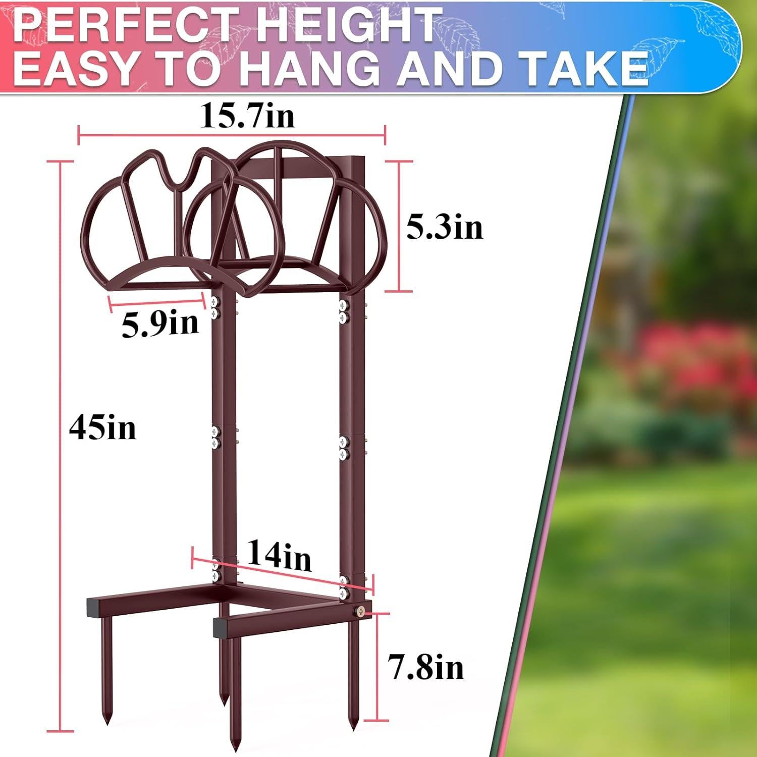Soporte para Manguera de Jardín Qatsrin Bronce 3.32 kg Desmontable