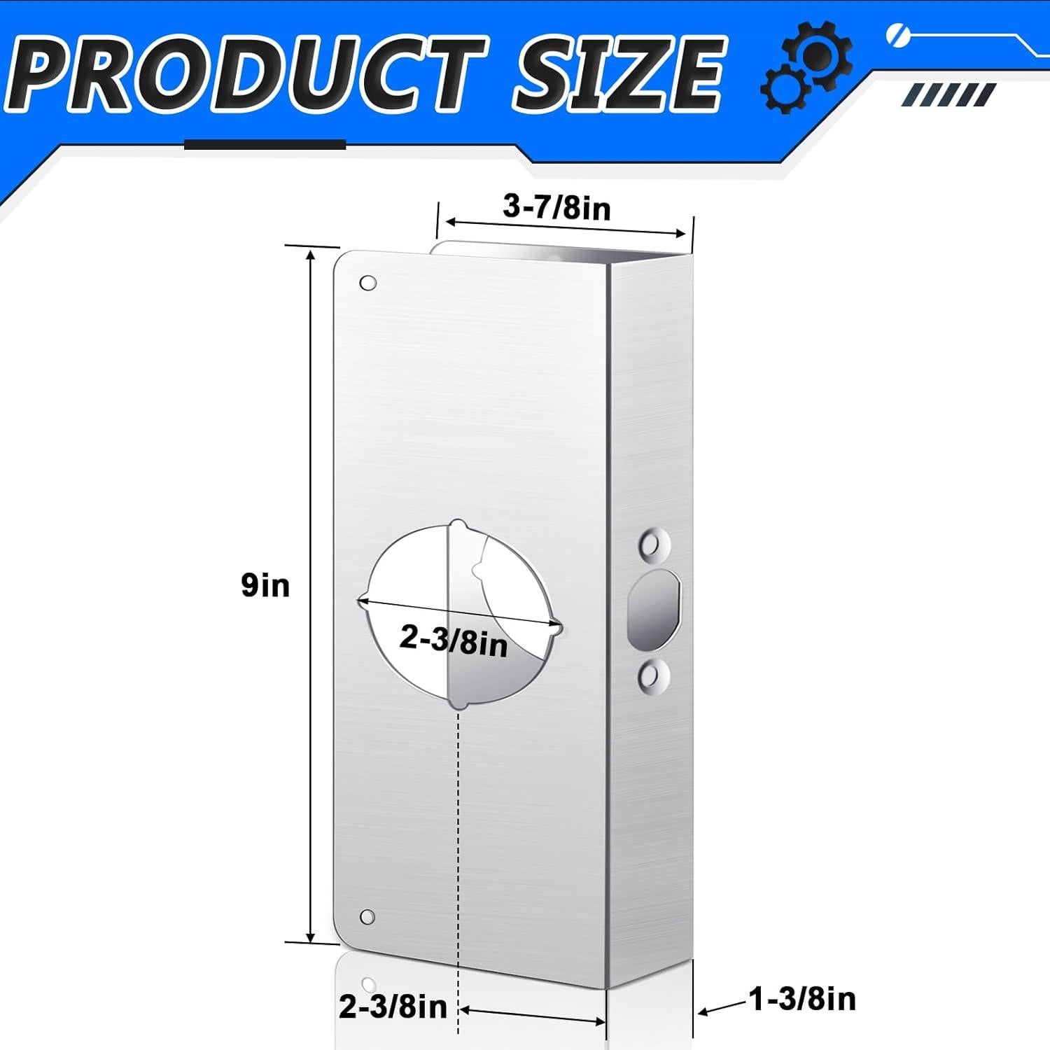 Placa de Refuerzo para Puerta Dunzy Acero Inoxidable 9"