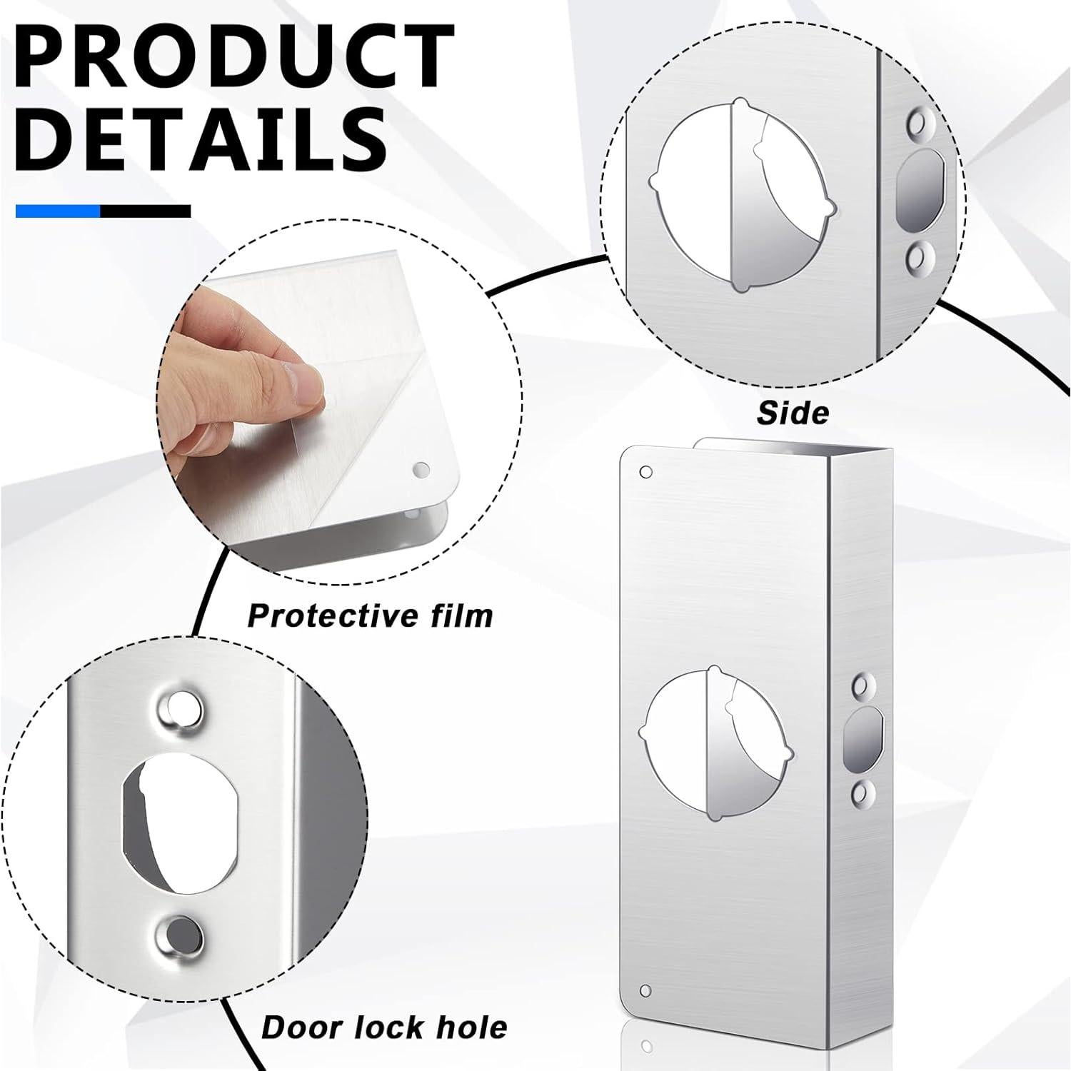 Placa de Refuerzo para Puerta Dunzy Acero Inoxidable 9"