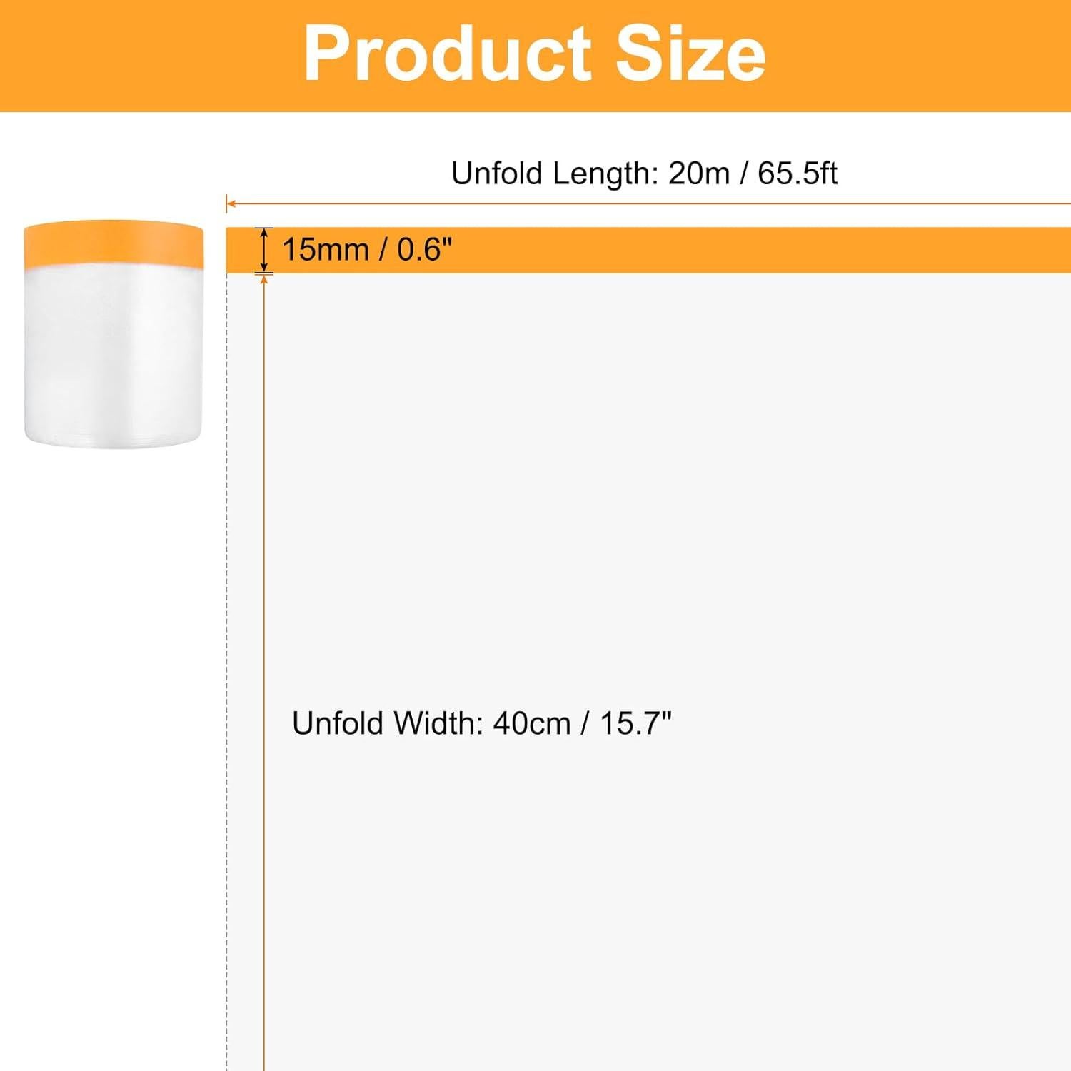 Película de Enmascarar HARFINGTON 3 Rollos 20m x 40cm Amarillo