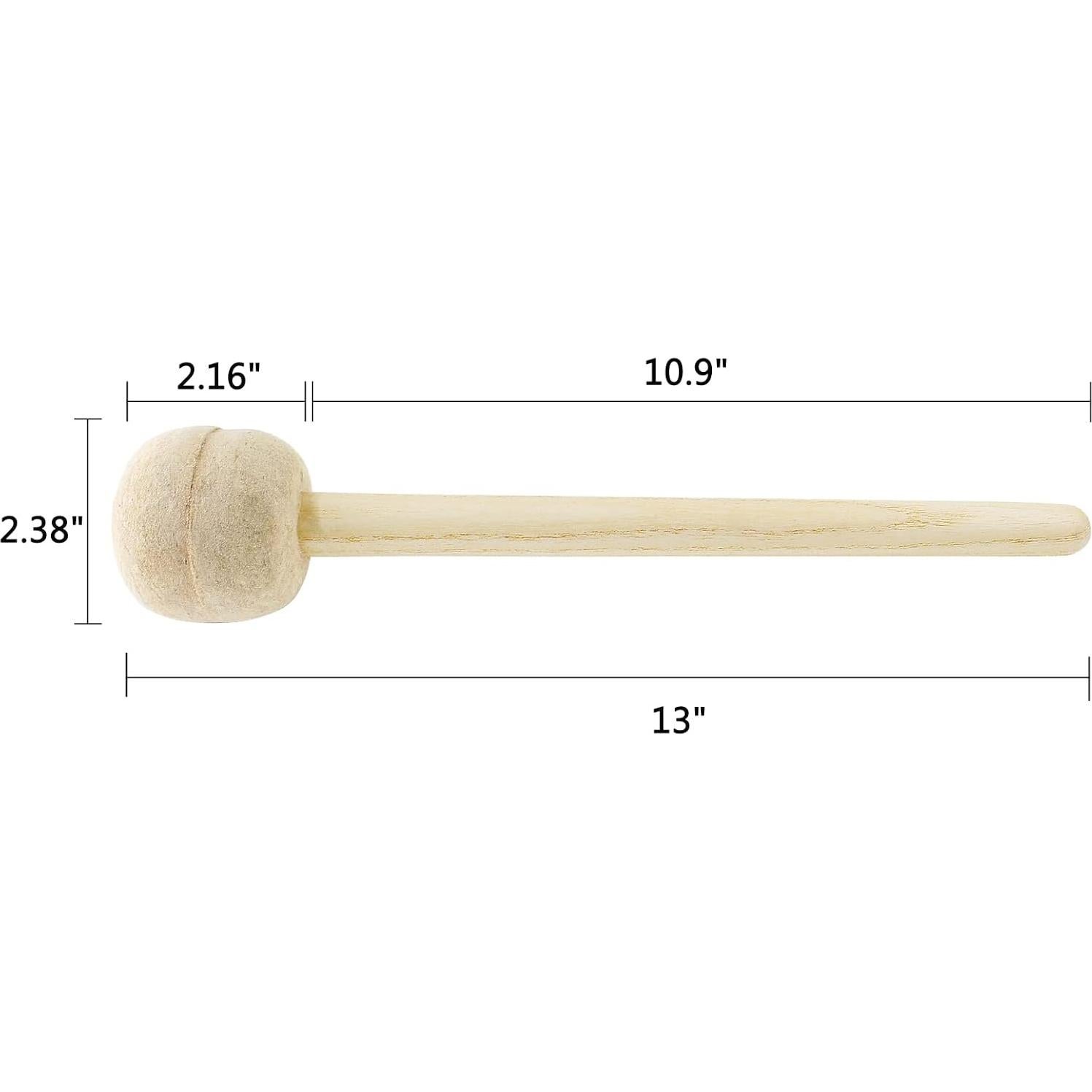 Mallet de Tambor Biaungdo 2 Piezas Fieltro de Lana 33cm