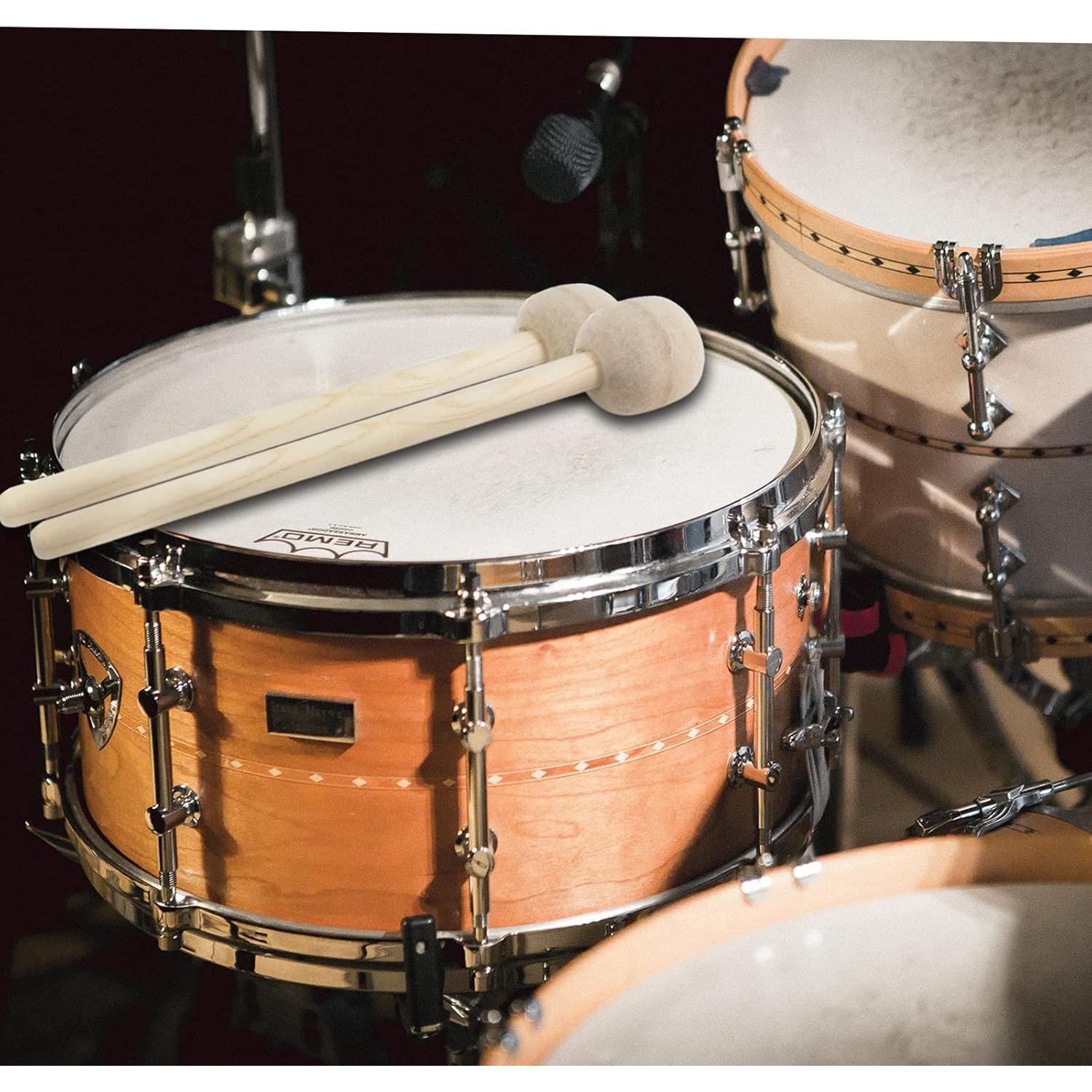 Mallet de Tambor Biaungdo 2 Piezas Fieltro de Lana 33cm