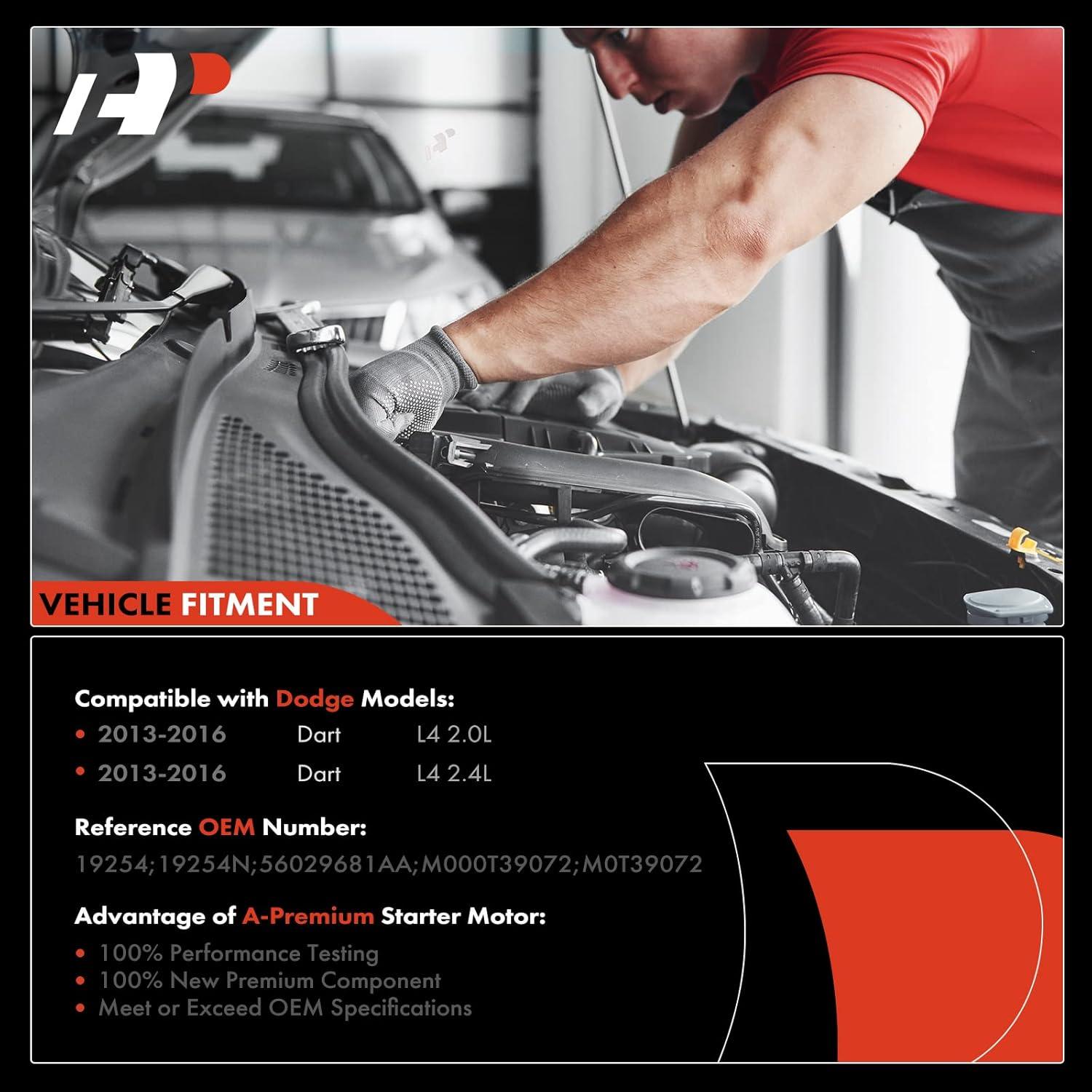 Motor de Arranque A-Premium Dodge Dart 2013-2016 1.4KW 10 Dientes