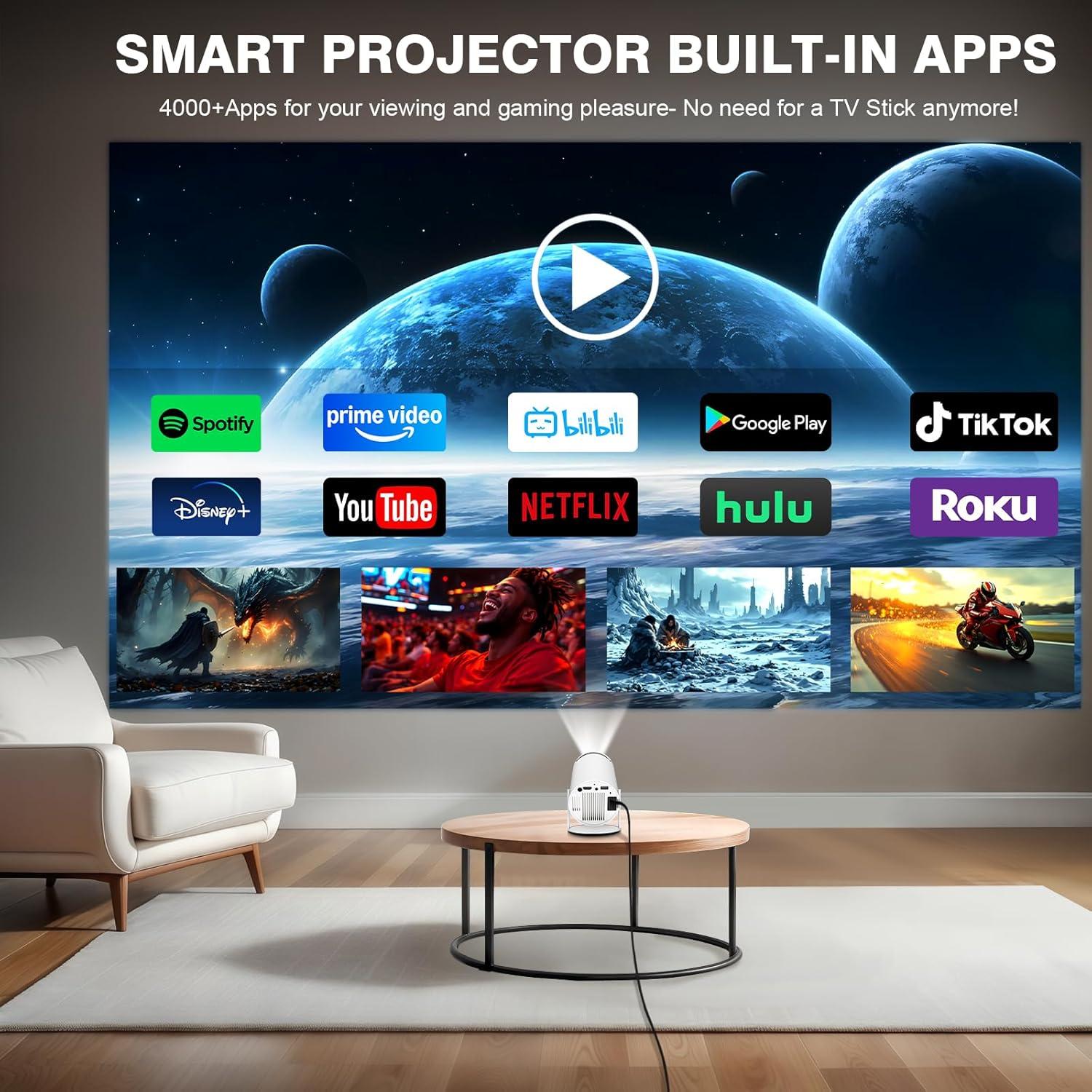 Proyector Mini WOOPKER HY300Pro 4K 1080P Portátil WiFi