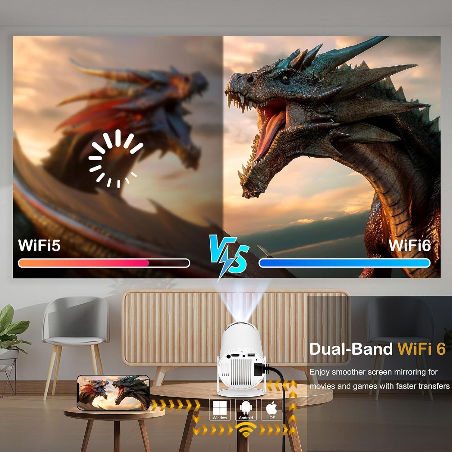 Proyector Mini WOOPKER HY300Pro 4K 1080P Portátil WiFi