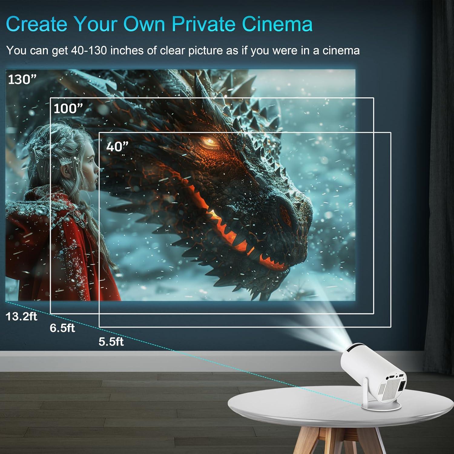 Proyector Mini WOOPKER HY300Pro 4K 1080P Portátil WiFi