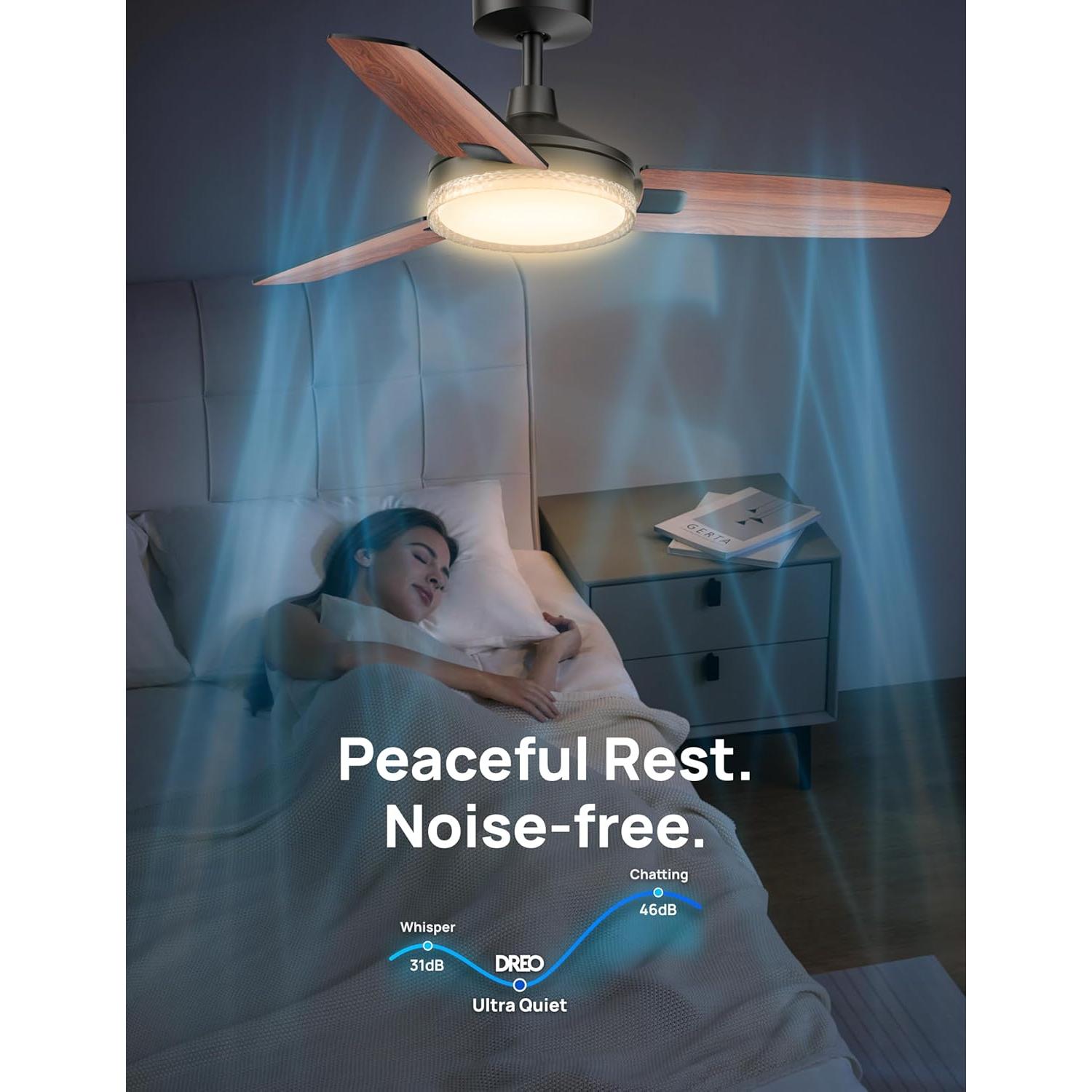 Ventilador de Techo Dreo DR-HCF005 Negro 107cm con Luz LED y Control Remoto