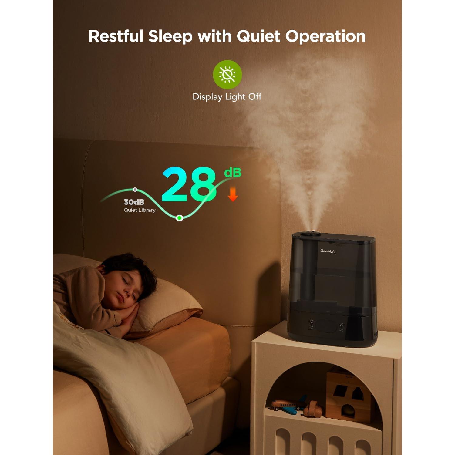 Humidificador Inteligente GoveeLife 6L Negro, Control WiFi, 60H