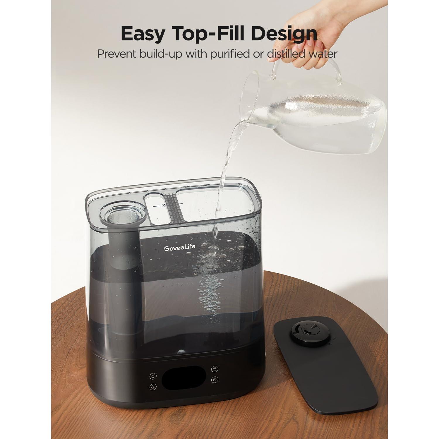 Humidificador Inteligente GoveeLife 6L Negro, Control WiFi, 60H