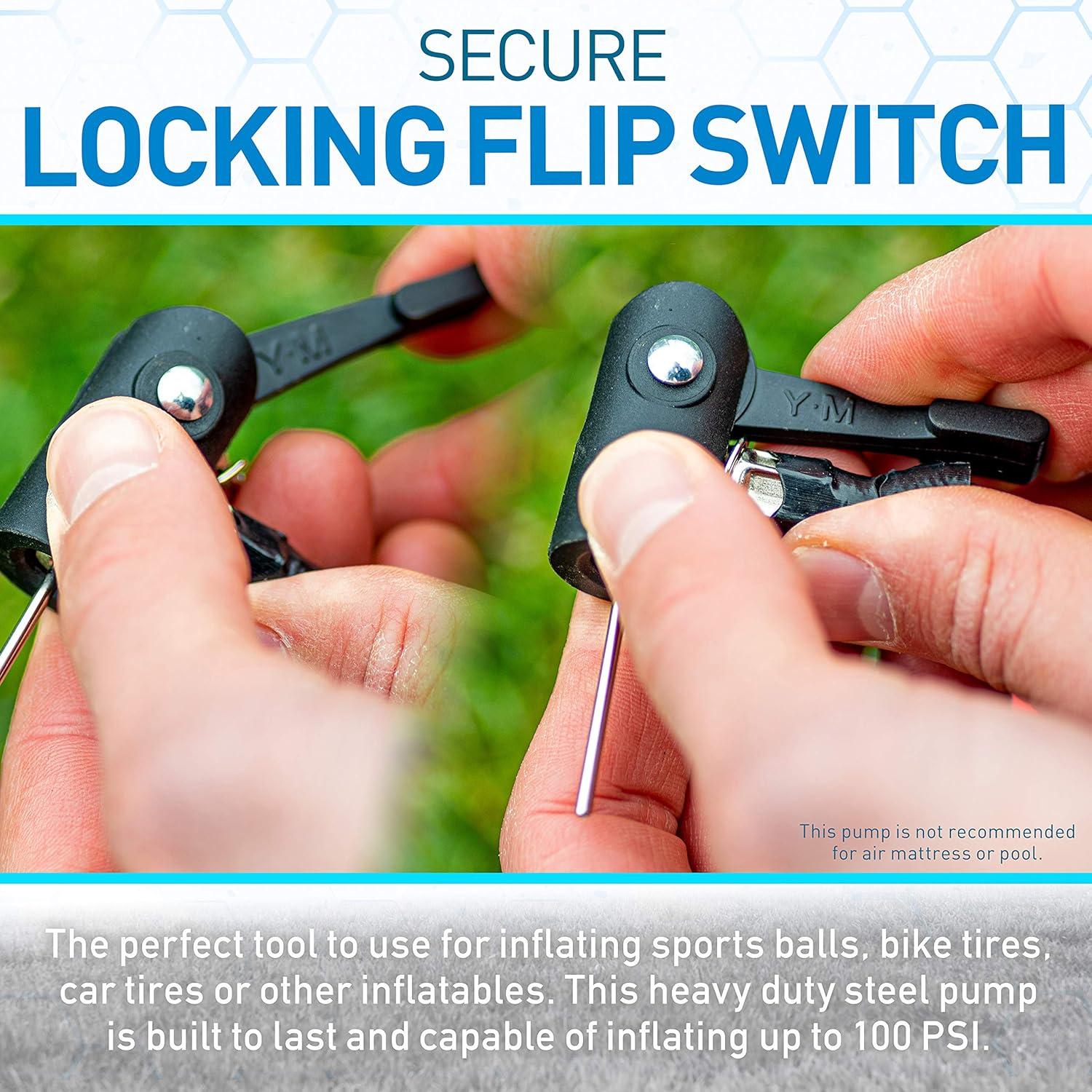 Bomba de Pie Alta Presión Franklin Sports 100 PSI Compacta