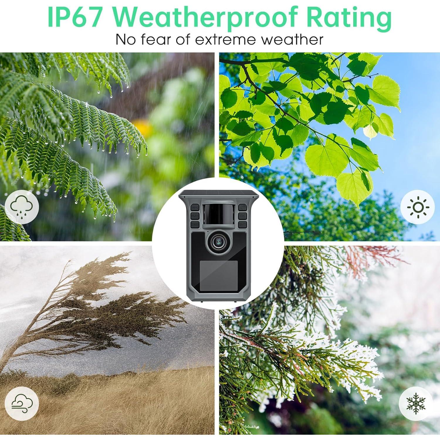 Cámara de Sendero Solar 4K Hrivcam 64MP WiFi IP67