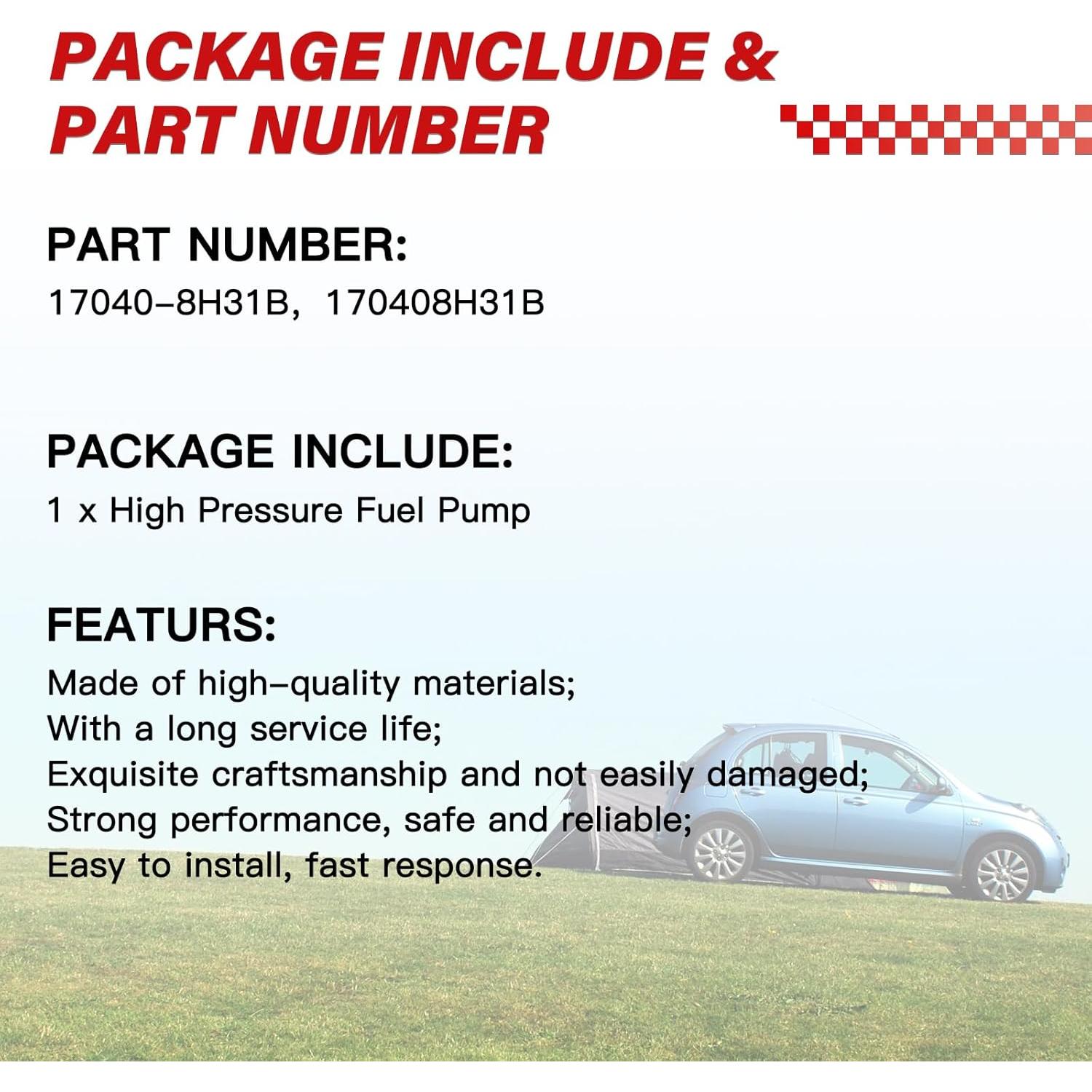 Bomba de Combustible Eléctrica INGKAN 17040-8H31B para X-Trail 2002-2005