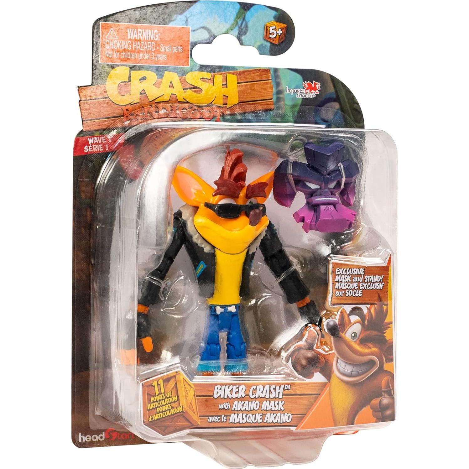 Figuras de Acción Biker Crash Bandicoot 11cm con Máscara