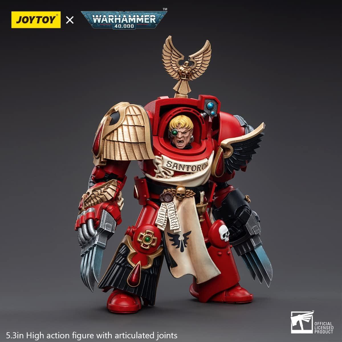 Joytoy 1/18 Action Figure Warhammer 40k Mecha 5.3in High Model Toy Blood Angels Assault Terminators Sergeant Santoro