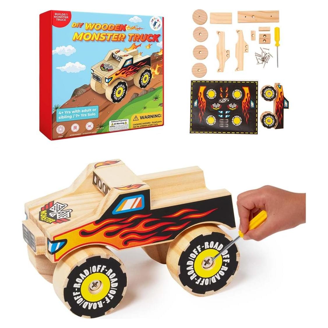 Kit de Construcción de Madera Pequeño Júpiter - Camión Monstruo