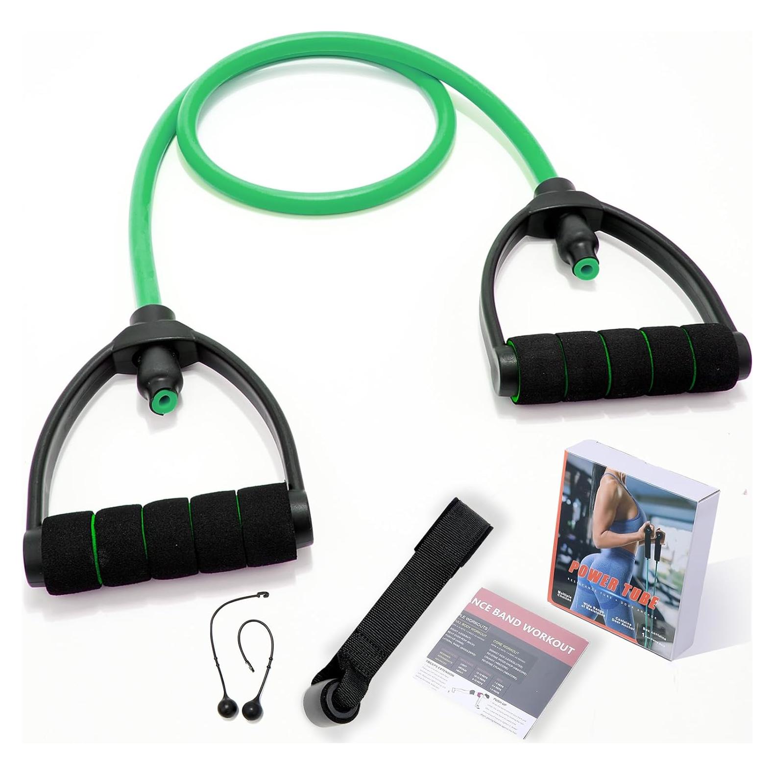 Banda de Resistencia Lianjindun Verde con Mangos - 5 Niveles