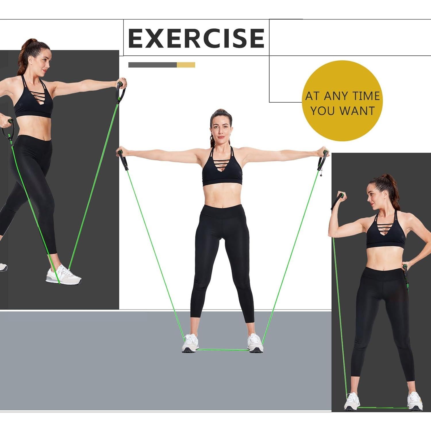 Banda de Resistencia Lianjindun Verde con Mangos - 5 Niveles