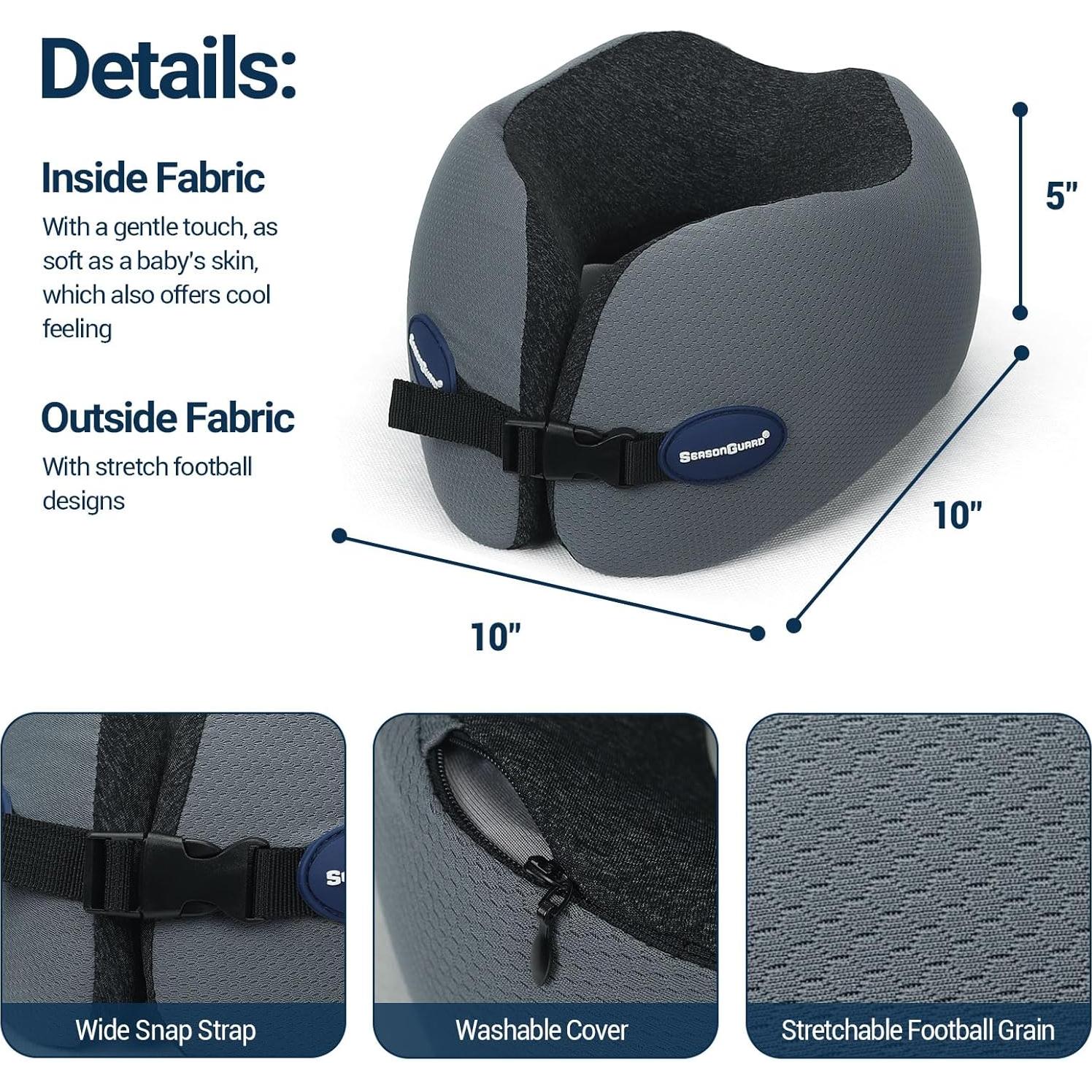 Almohada de Cuello de Espuma de Memoria Season Guard A01 Gris