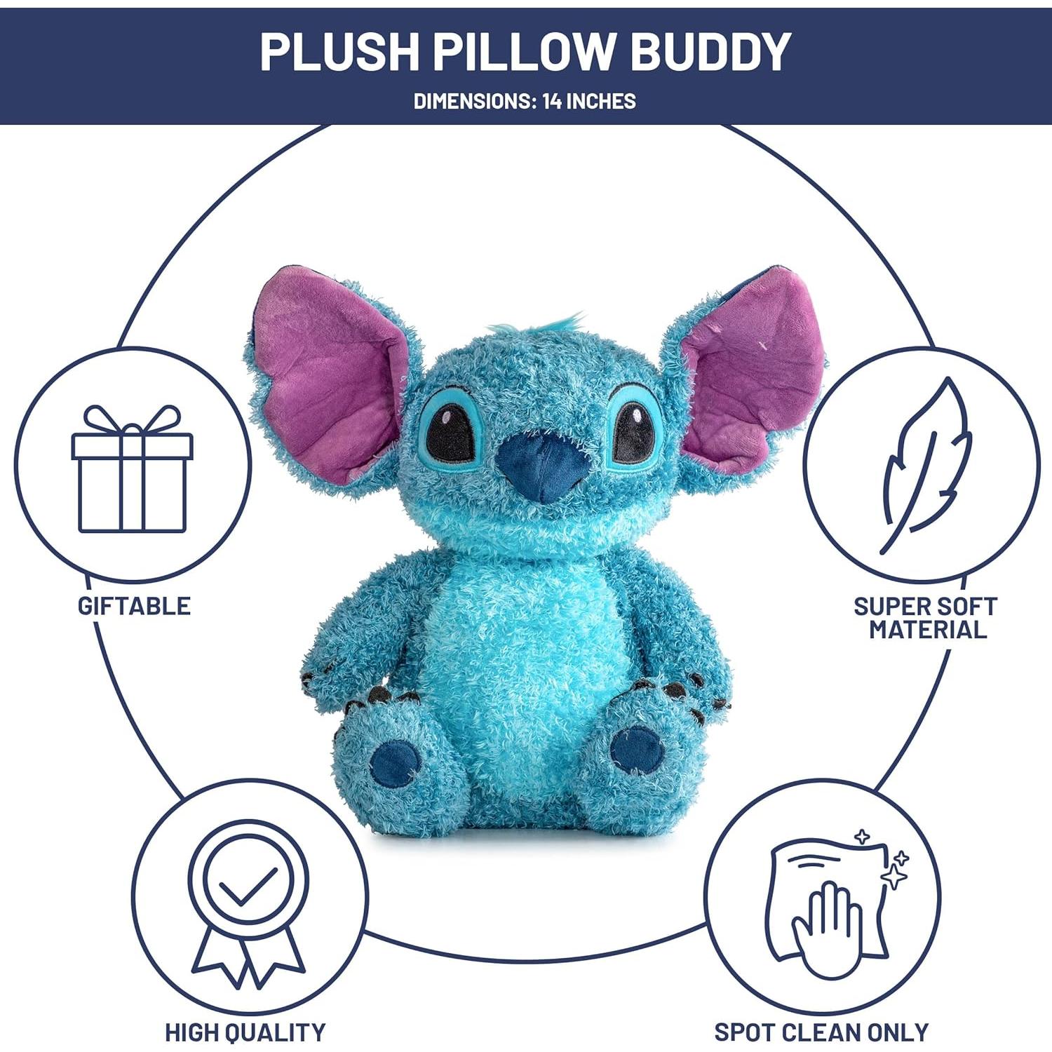 Almohada de Peluche Suave Jay Franco Stitch 35.5 cm Azul