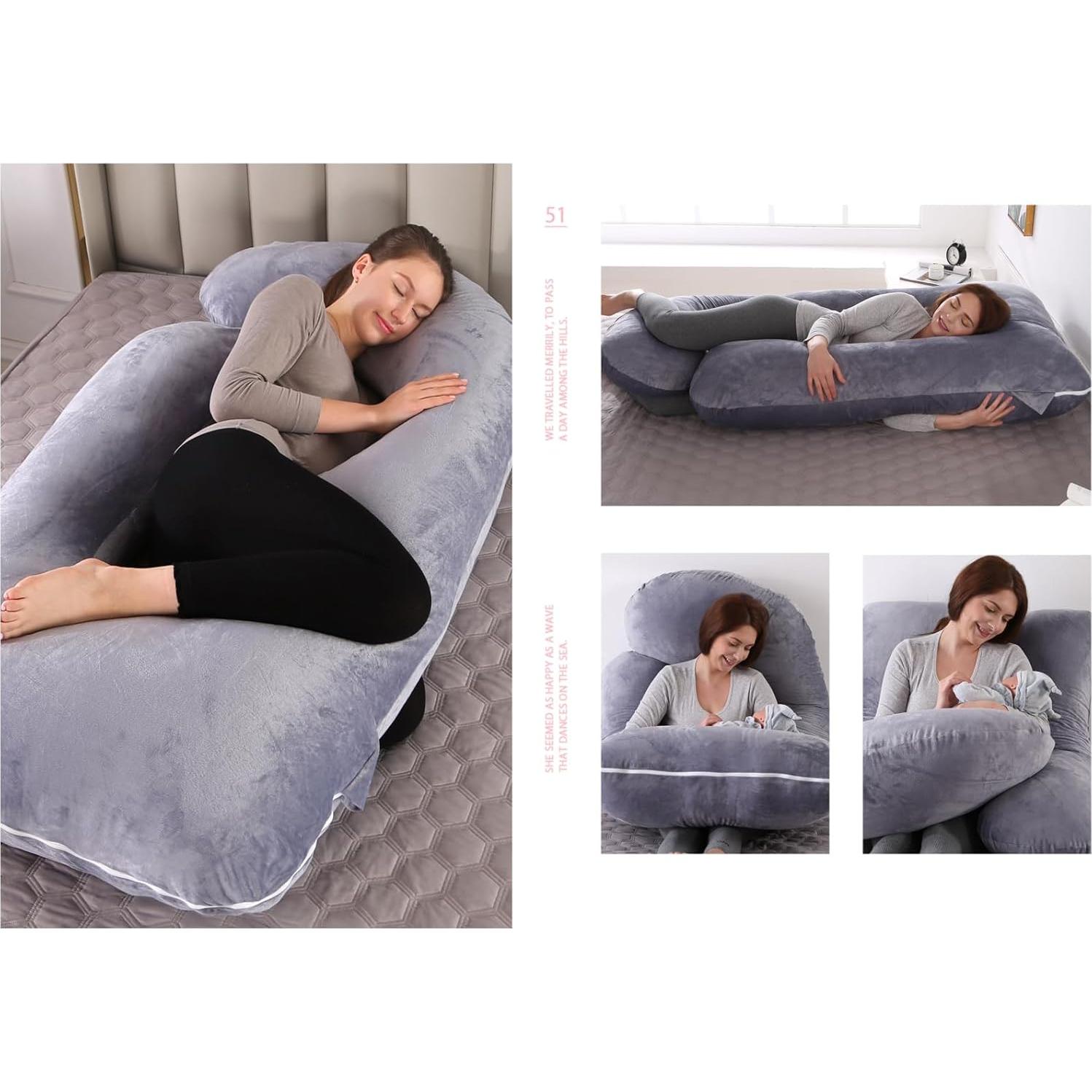 Almohada de Embarazo BATTOP 147 cm Suave y Lavable