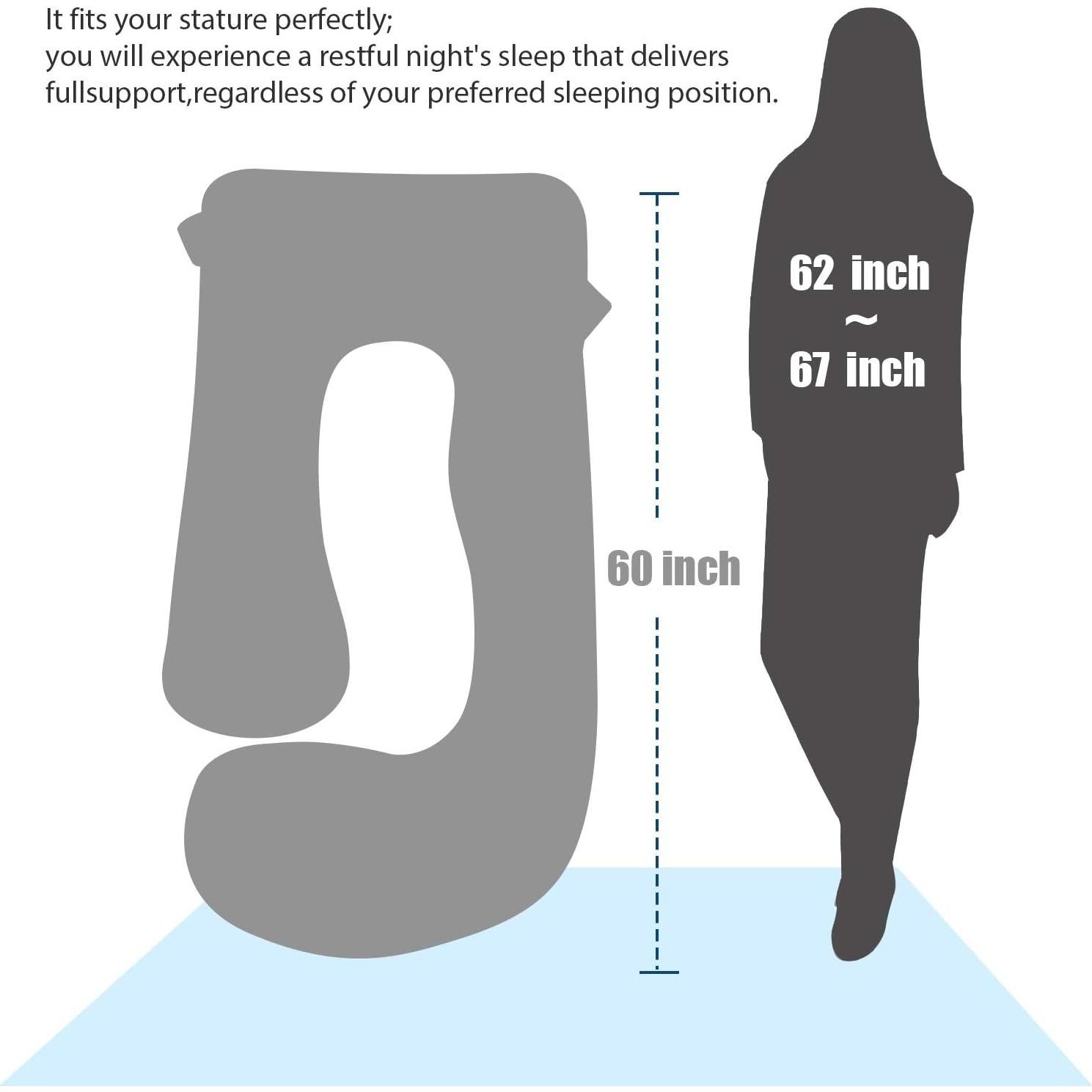 Almohada de Embarazo BATTOP 147 cm Suave y Lavable