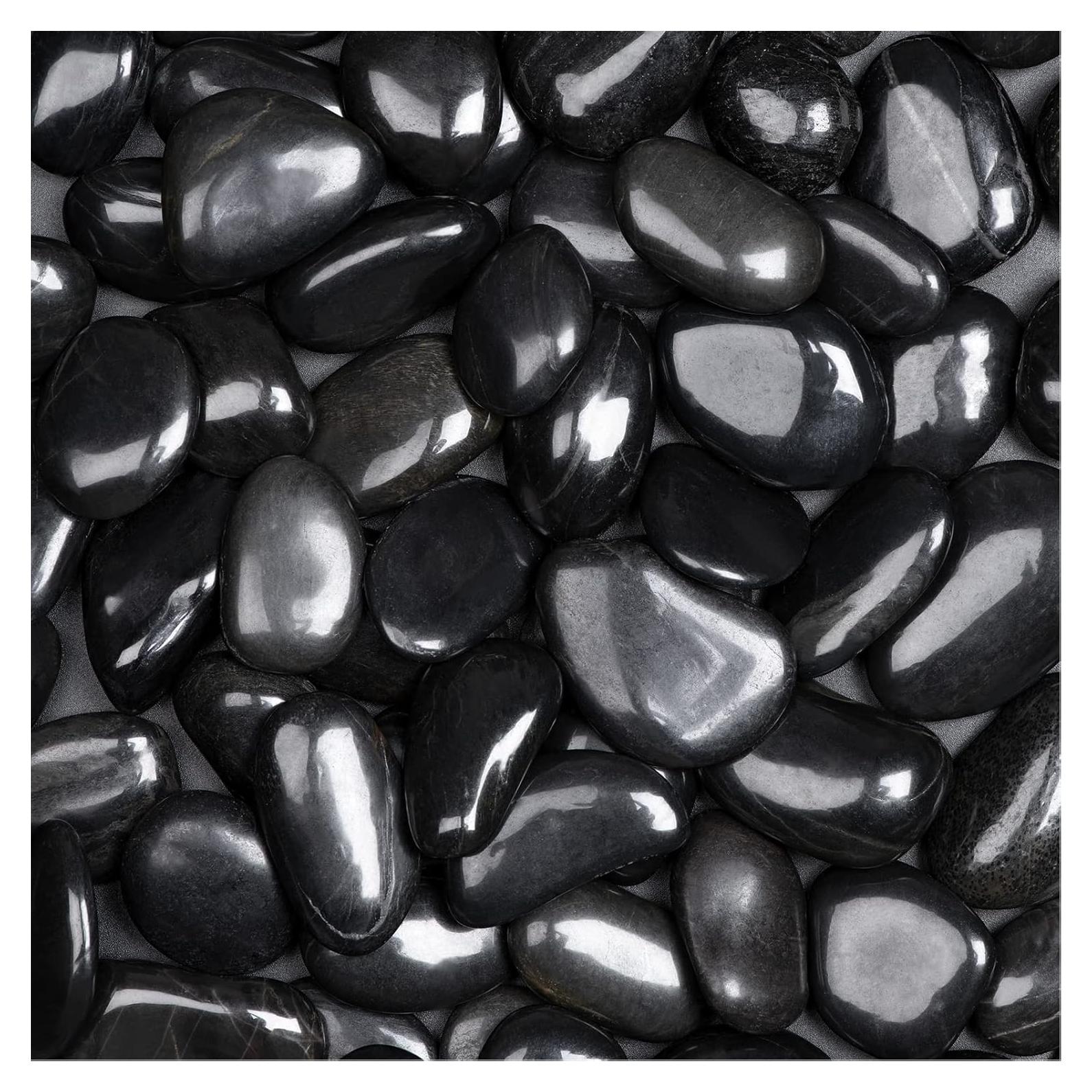 Rocas Naturales Pulidas Ausluru 2.27kg Negras para Jardín