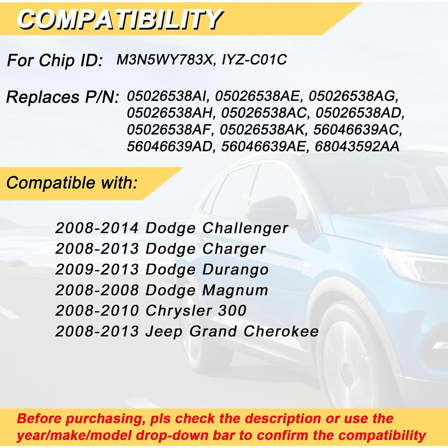 Control Remoto Llave Dodge Challenger 2008-2014 2 Pcs