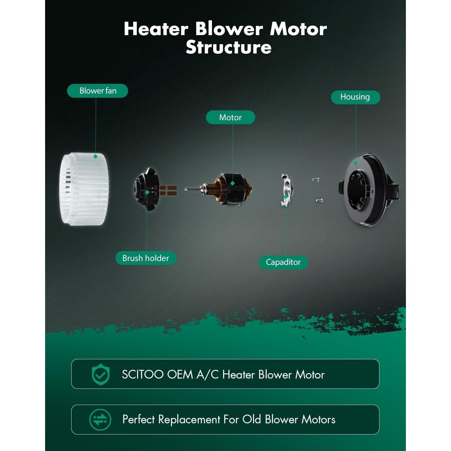 Motor de Soplador de Calefacción SCITOO 700203 para Acura, Ford, Honda