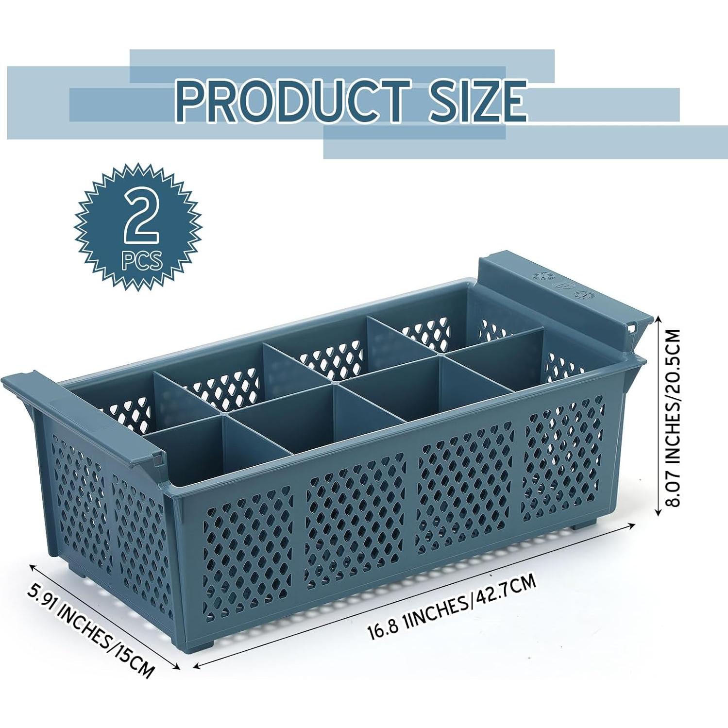 Canasta de Cubiertos Yungyan 2 Pcs 8 Compartimentos Azul