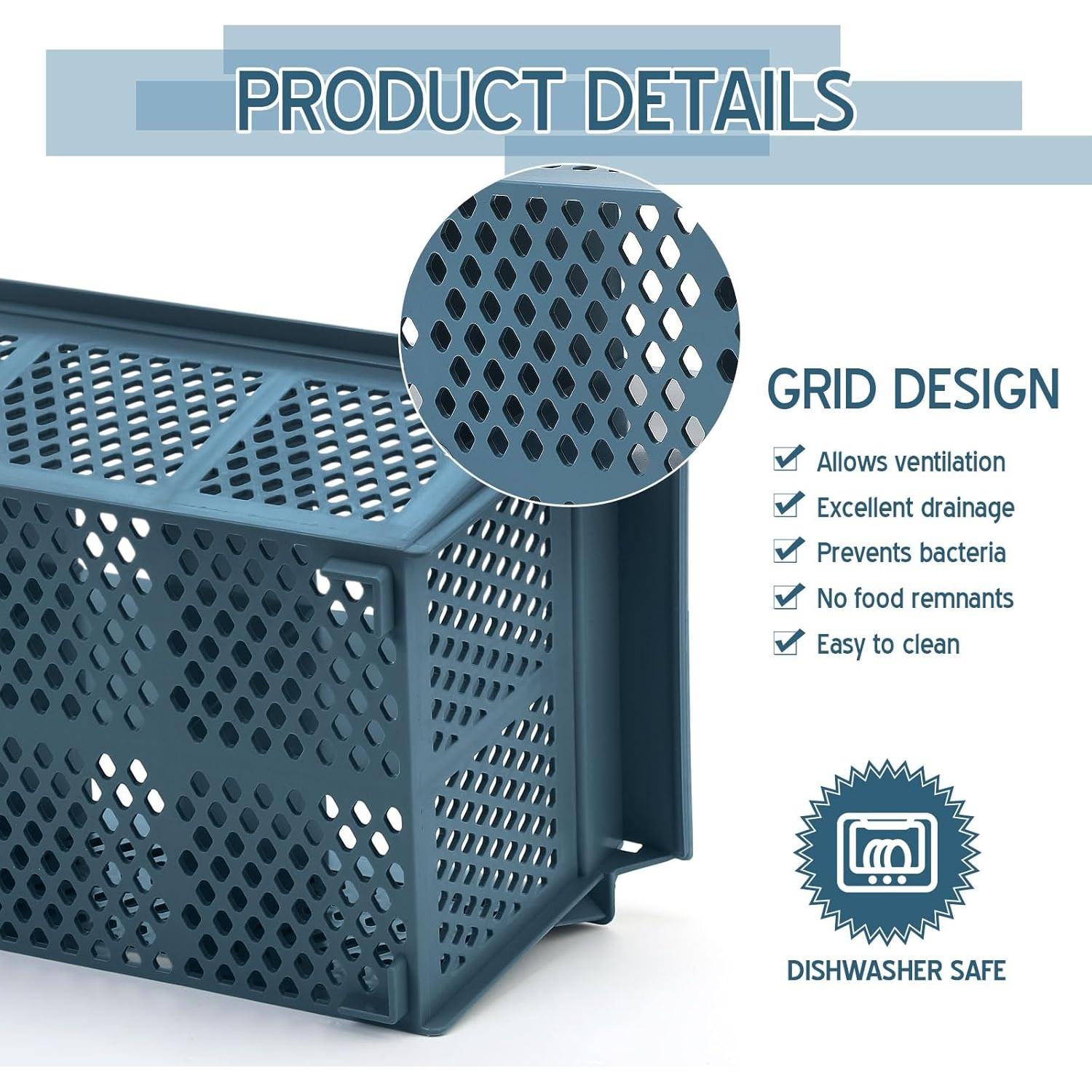 Canasta de Cubiertos Yungyan 2 Pcs 8 Compartimentos Azul