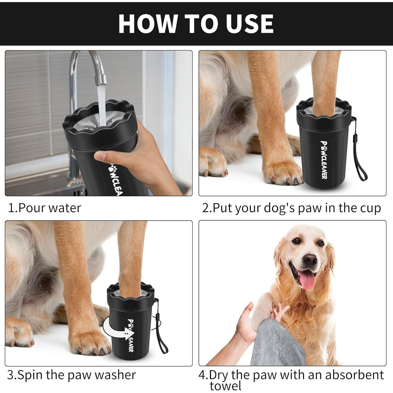 Limpiador de patas para perros y gatos Comotech Mediano Negro