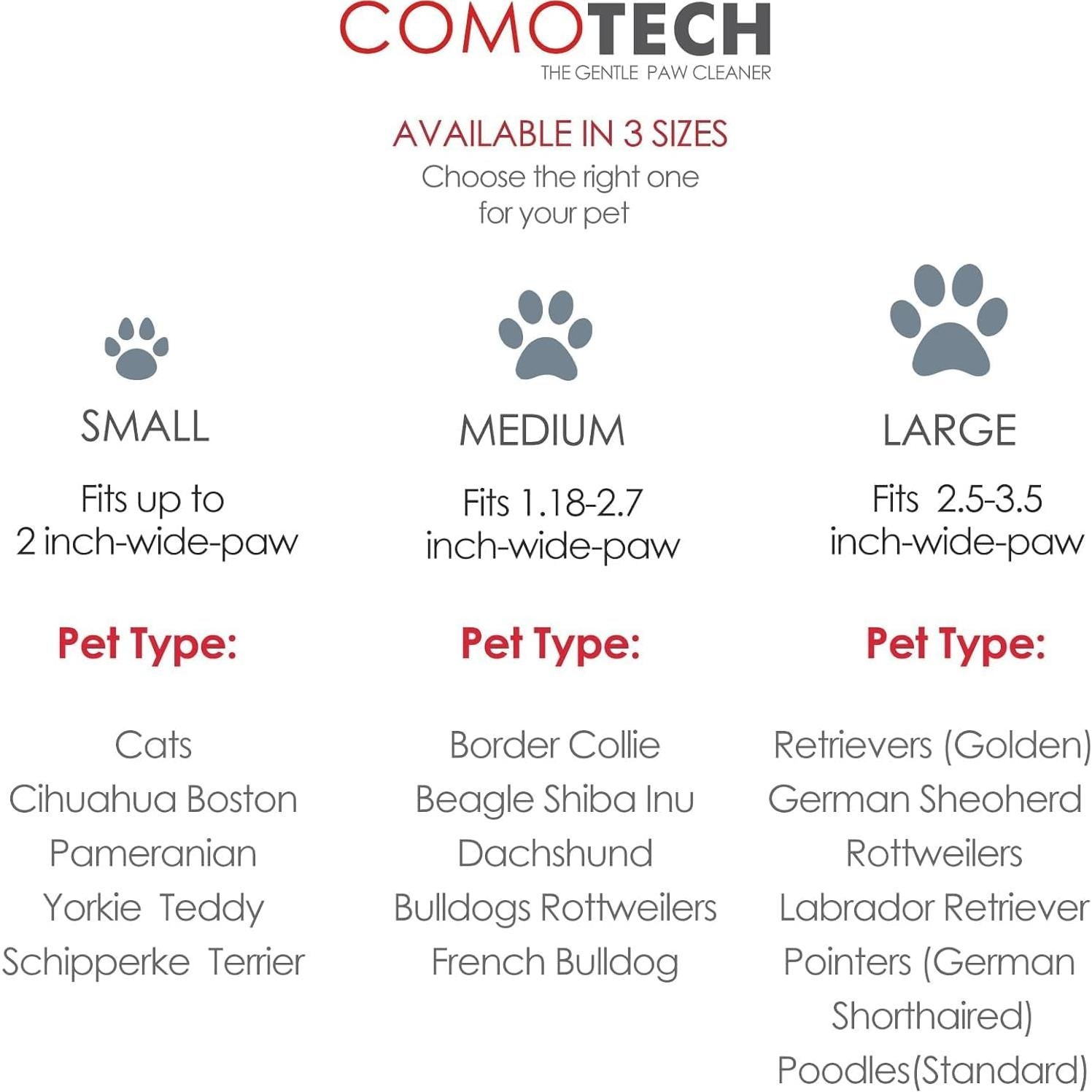 Limpiador de patas para perros y gatos Comotech Mediano Negro