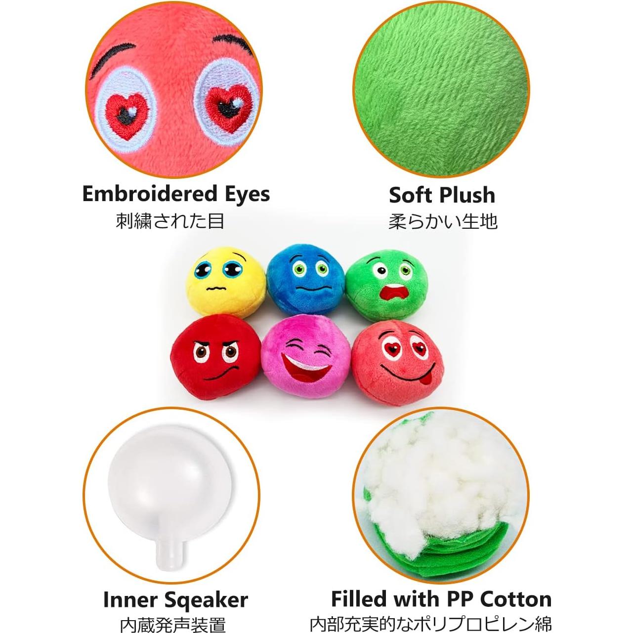 Juguetes Squeaky para Perros SCHITEC - 6 Pelotas Suaves 6.6 cm