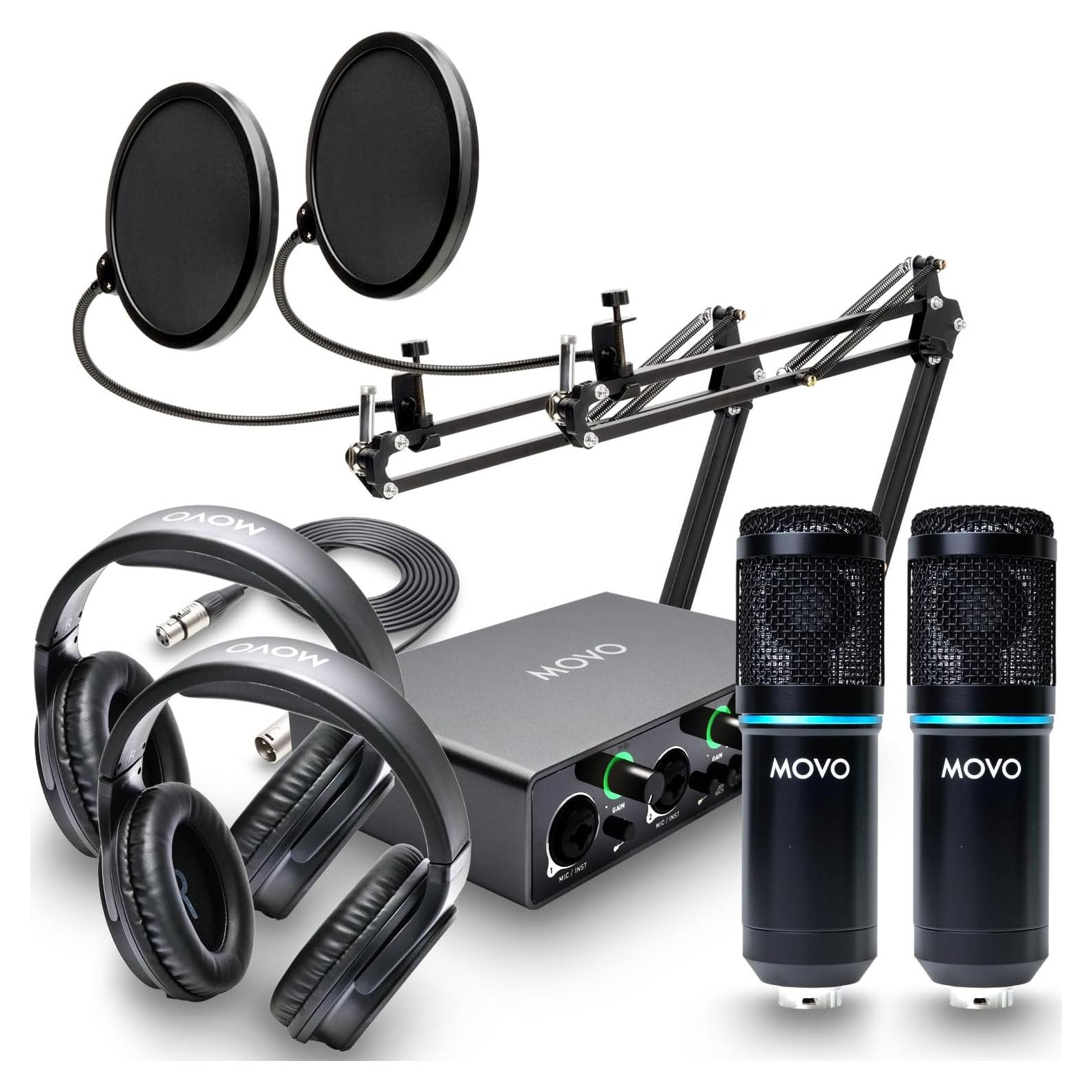 Kit de Podcast Movo PodKit2AH para 2 Micrófonos USB-C