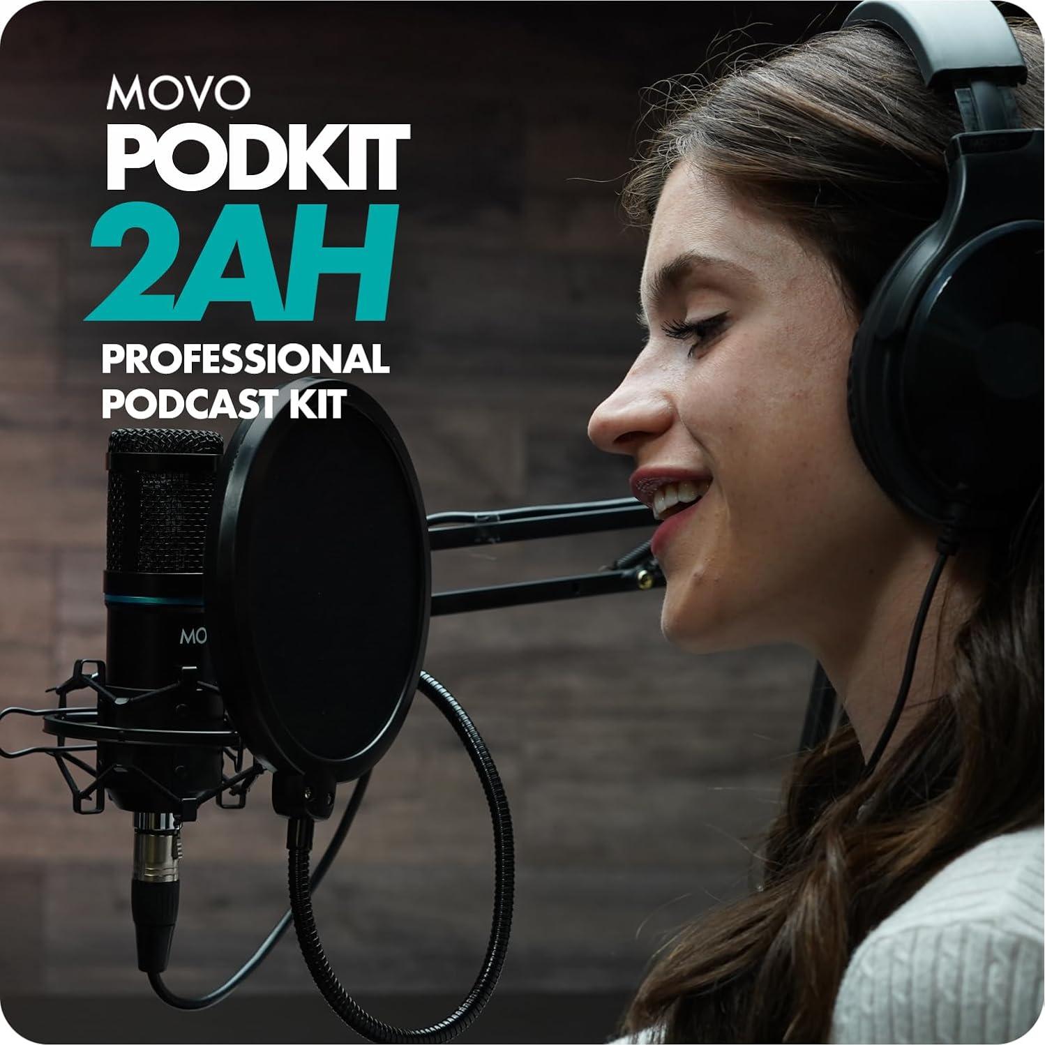 Kit de Podcast Movo PodKit2AH para 2 Micrófonos USB-C