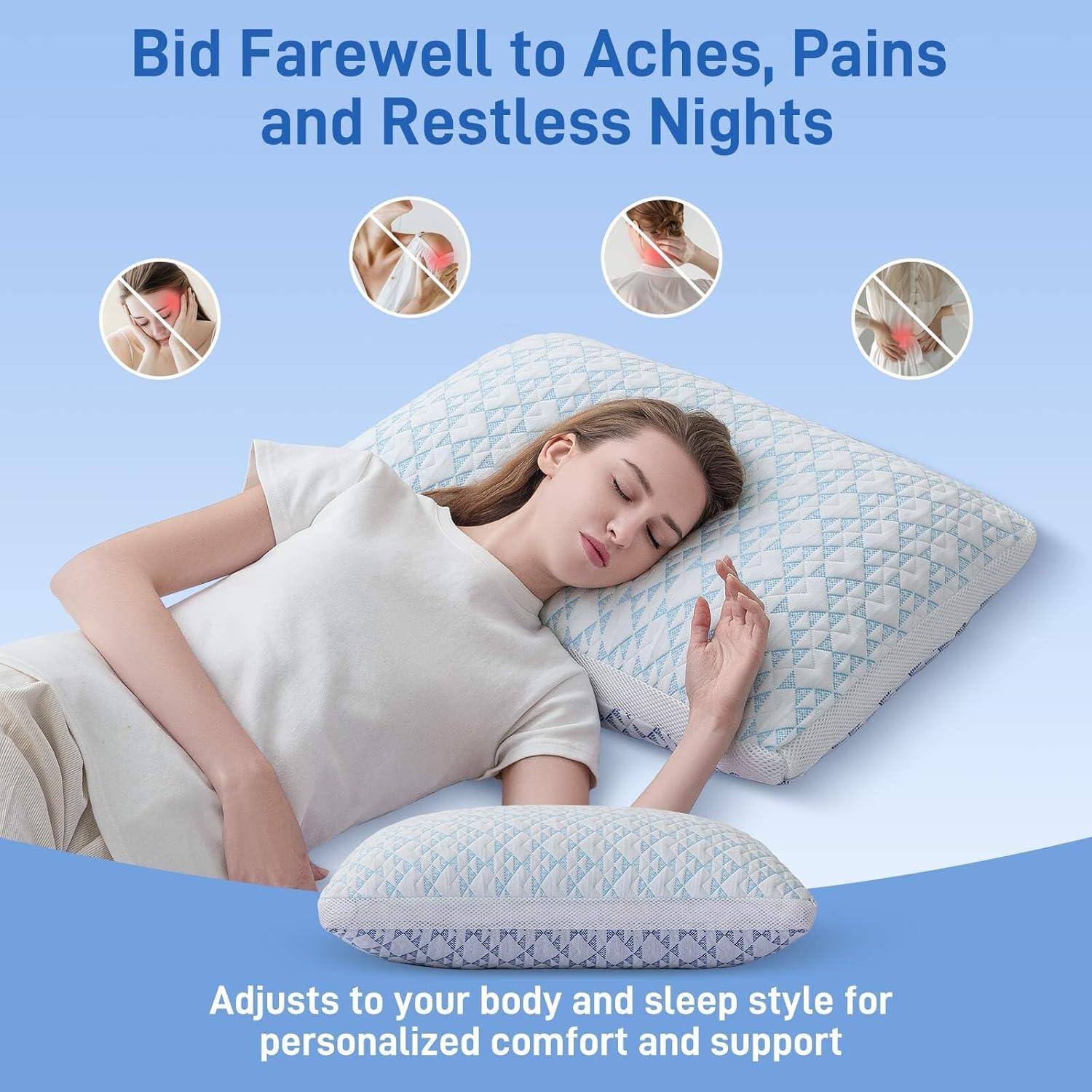 Almohada Ajustable Hipoalergénica Ankwos Queen Viscosa Bambú