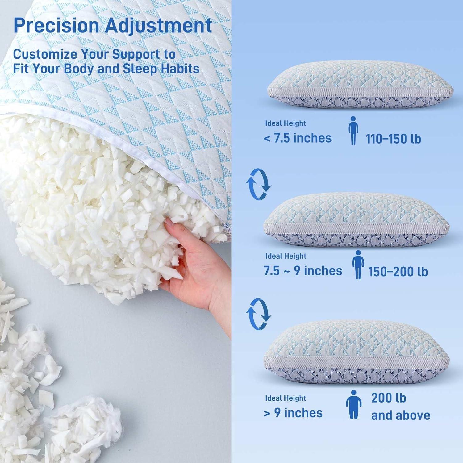 Almohada Ajustable Hipoalergénica Ankwos Queen Viscosa Bambú