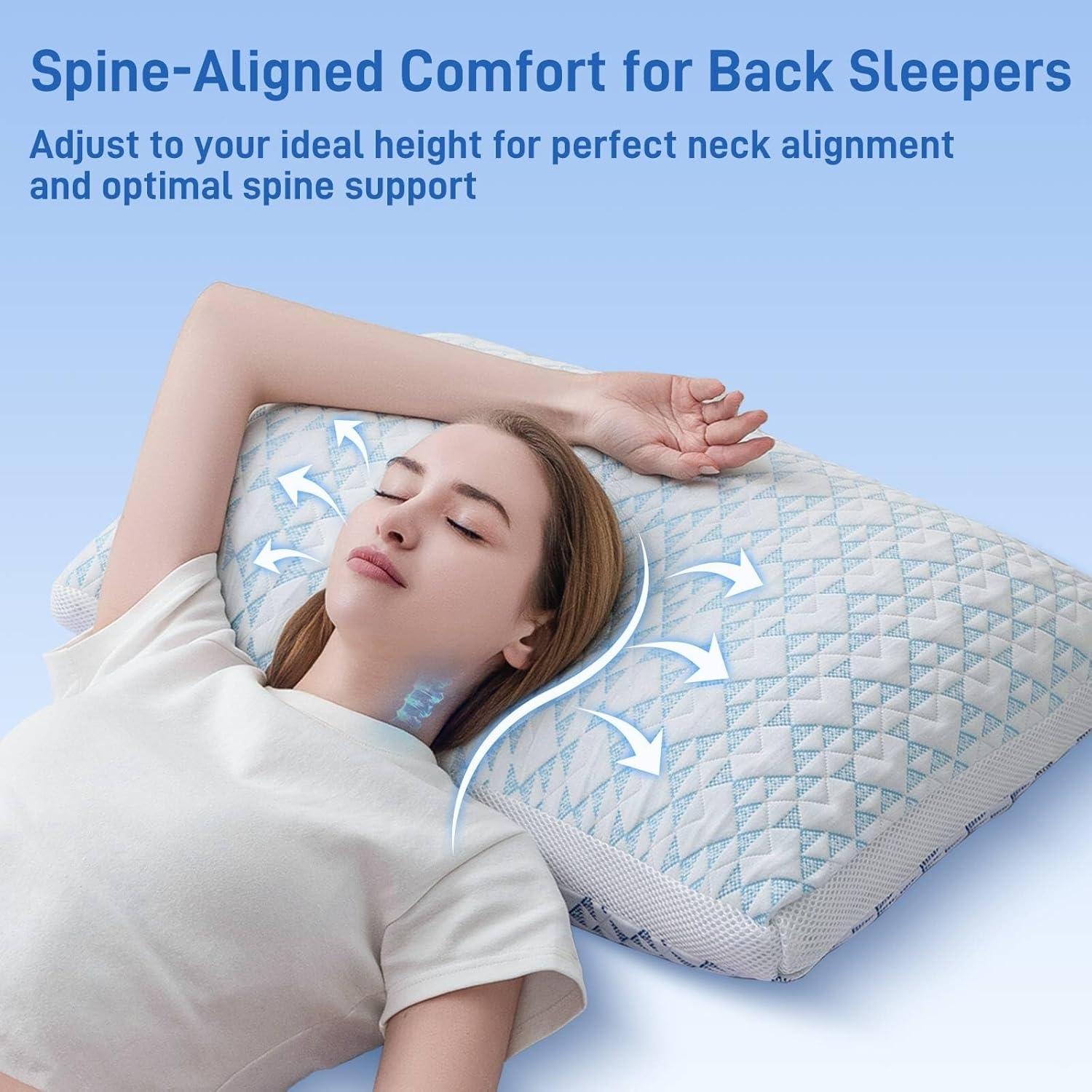 Almohada Ajustable Hipoalergénica Ankwos Queen Viscosa Bambú