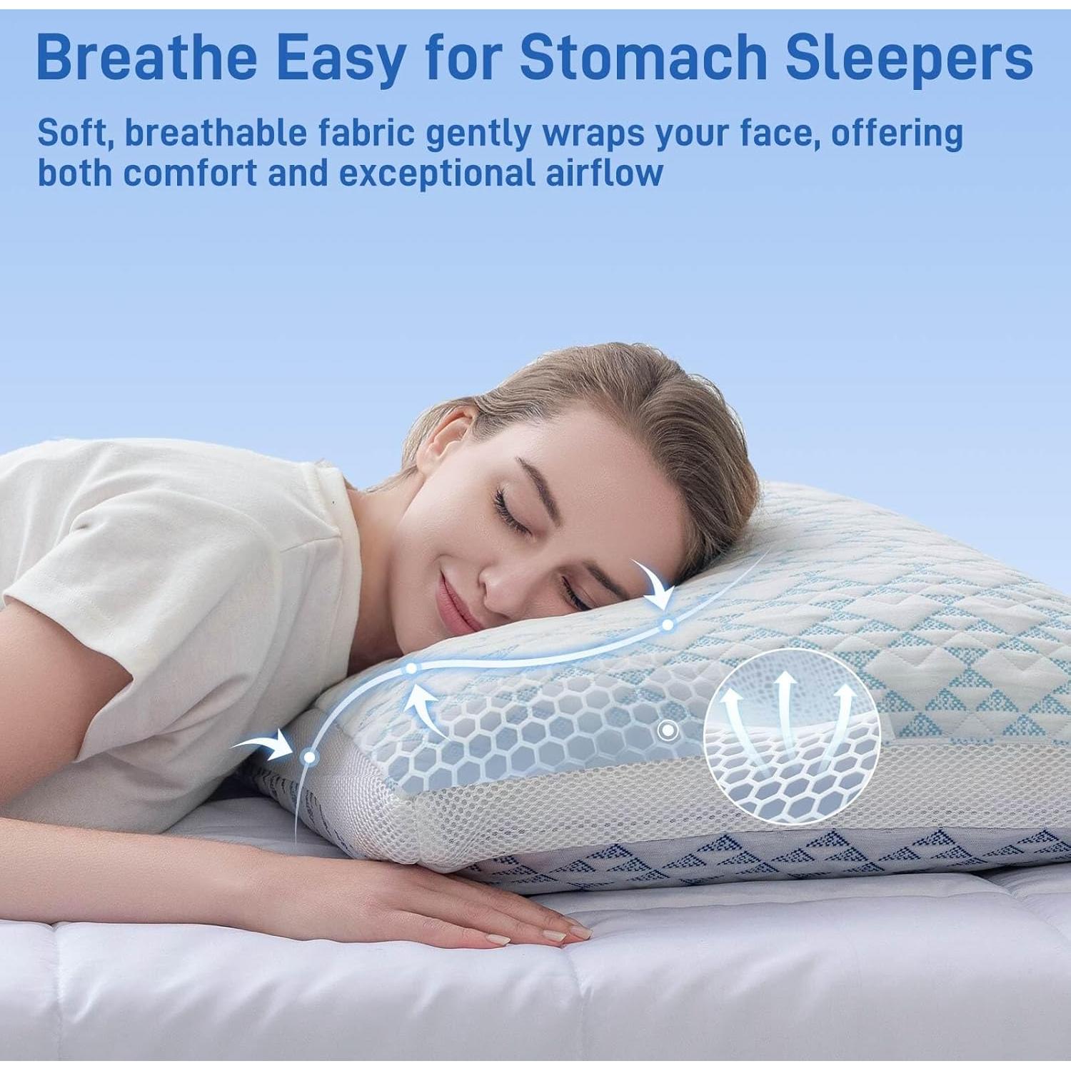 Almohada Ajustable Hipoalergénica Ankwos Queen Viscosa Bambú