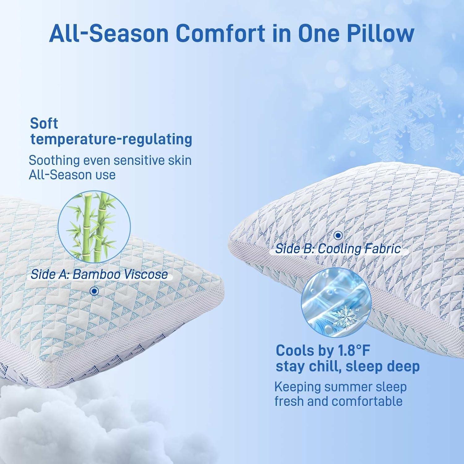 Almohada Ajustable Hipoalergénica Ankwos Queen Viscosa Bambú