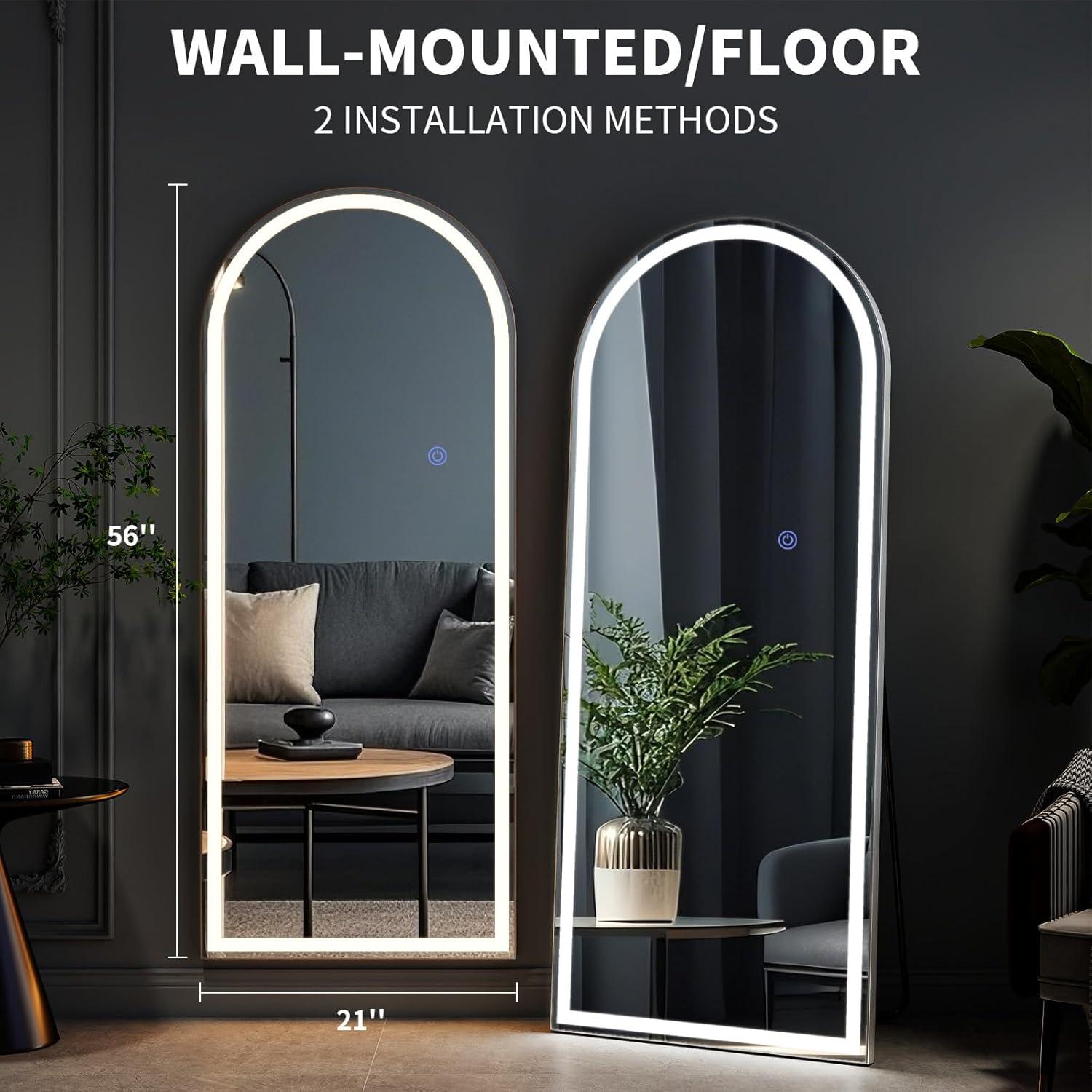 Espejo LED de Cuerpo Completo VooBang 140x53 cm Arqueado