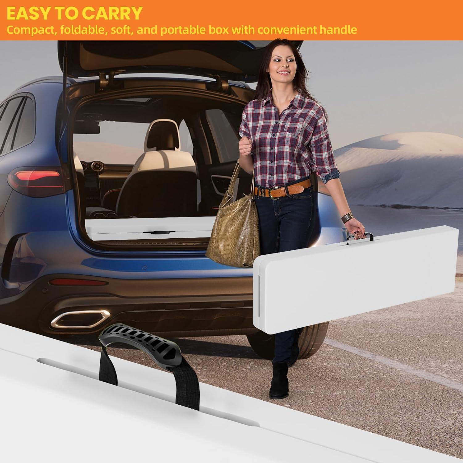 Banco Plegable HLPB 1.83 m HDPE Blanco Portátil 2 Pcs