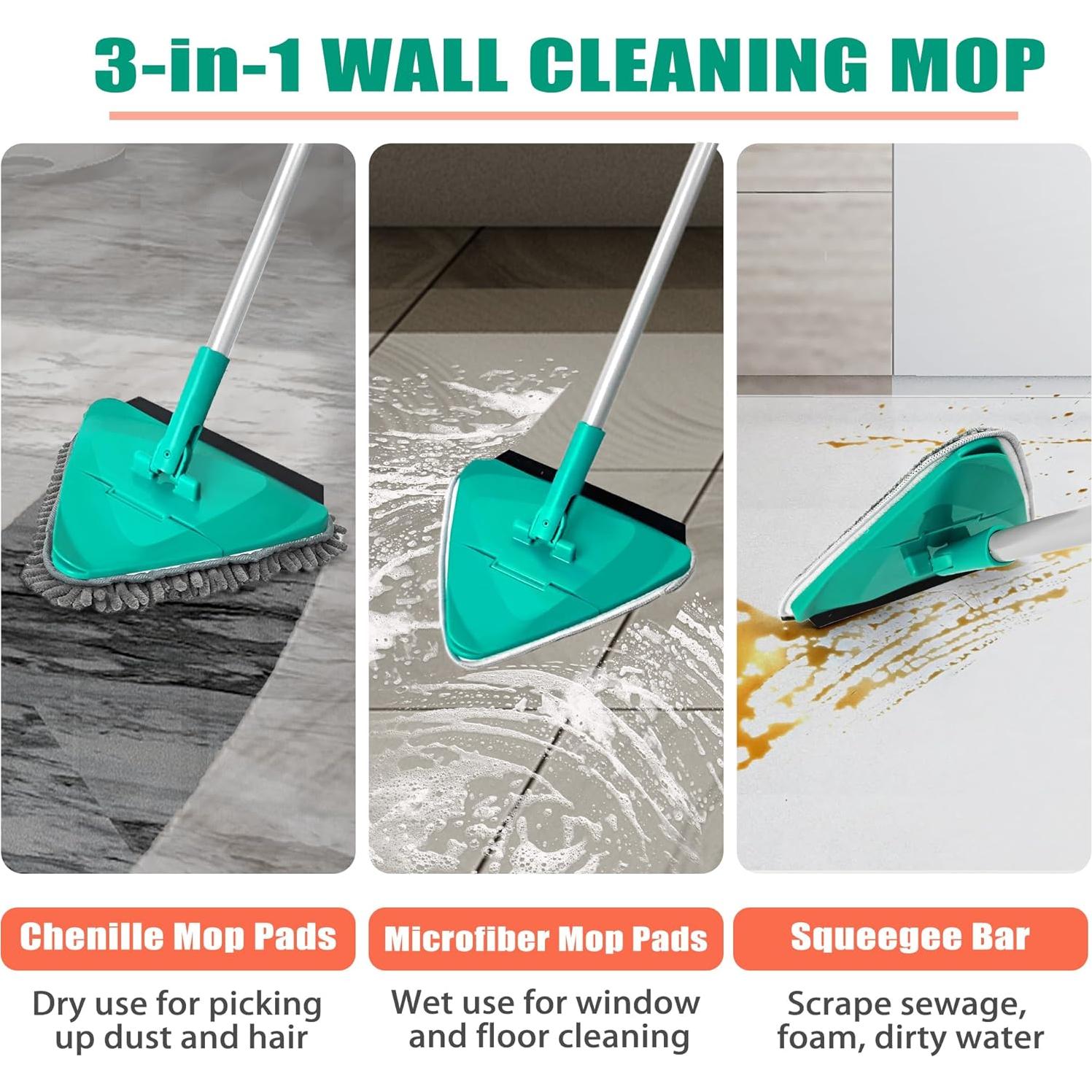 Mopa Limpiadora de Pared JEHONN 208 cm con 6 Paños Microfibra